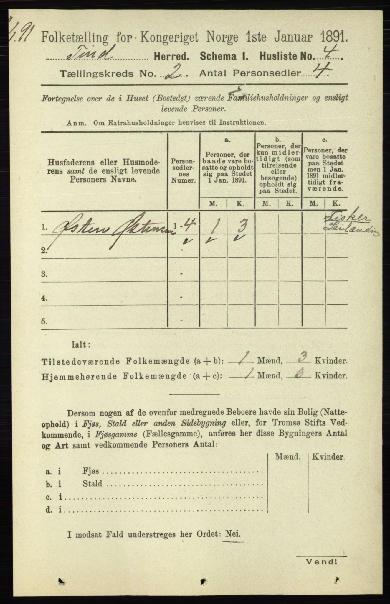 RA, 1891 census for 0826 Tinn, 1891, p. 93