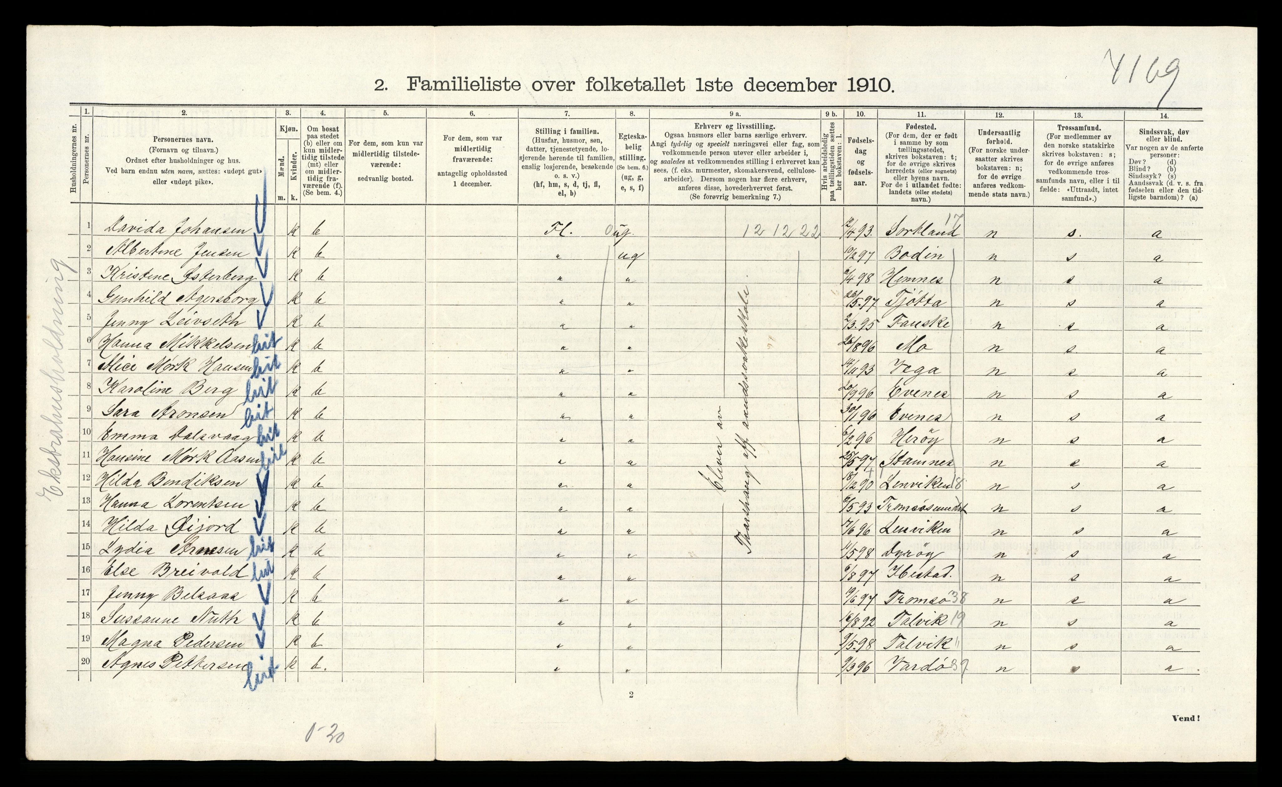 RA, 1910 census for Kristiania, 1910, p. 110254