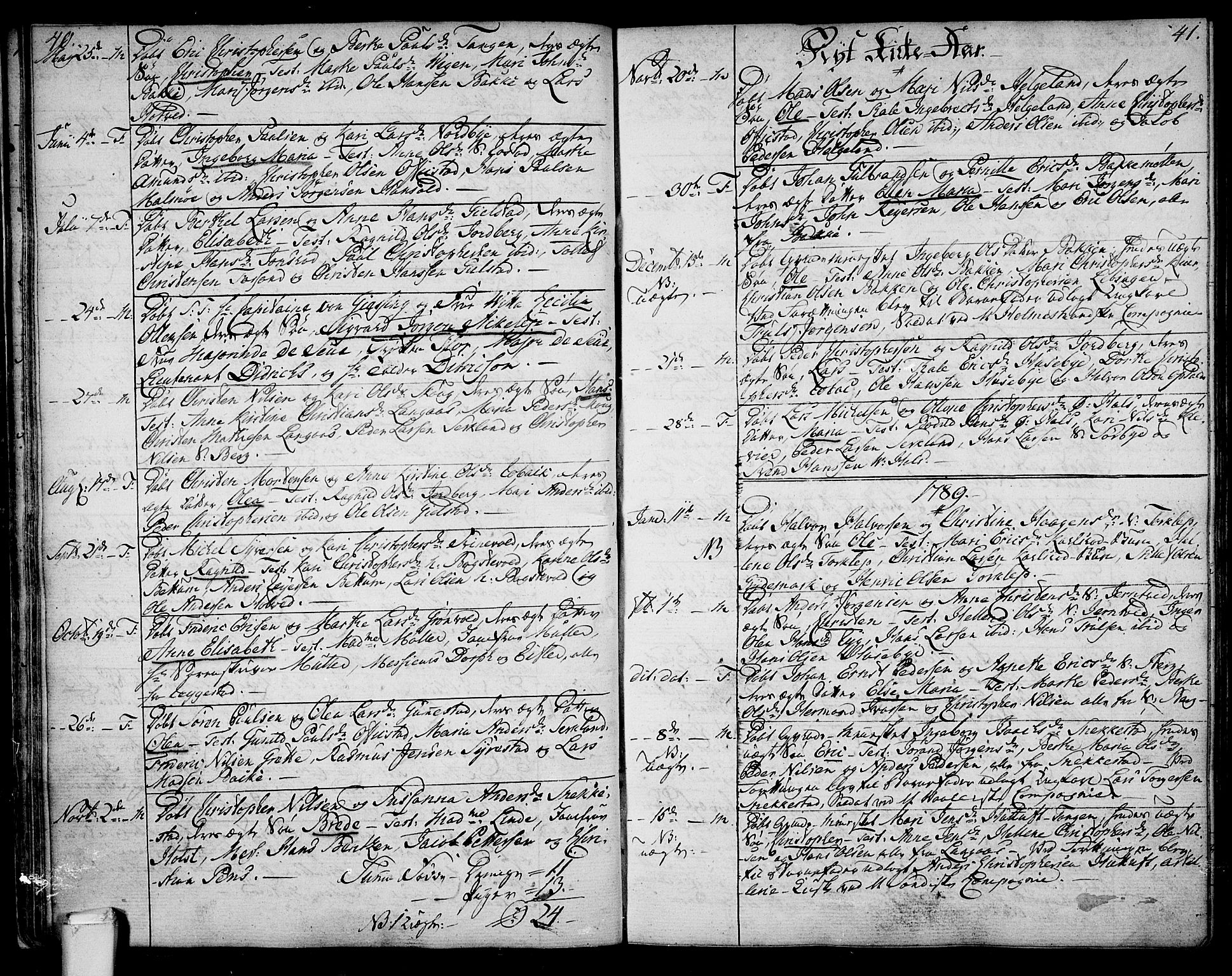 Våle kirkebøker, SAKO/A-334/F/Fa/L0005: Parish register (official) no. I 5, 1773-1808, p. 40-41
