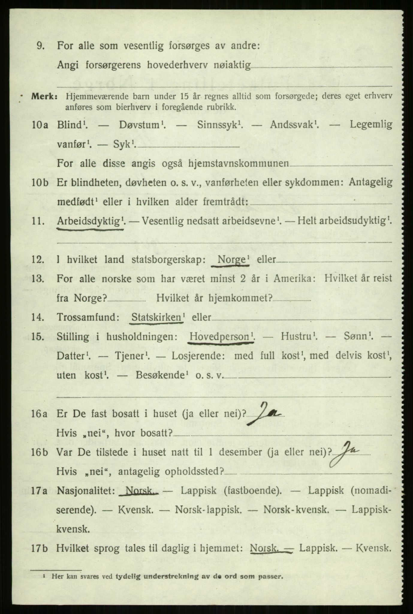 SATØ, 1920 census for Dyrøy, 1920, p. 1042
