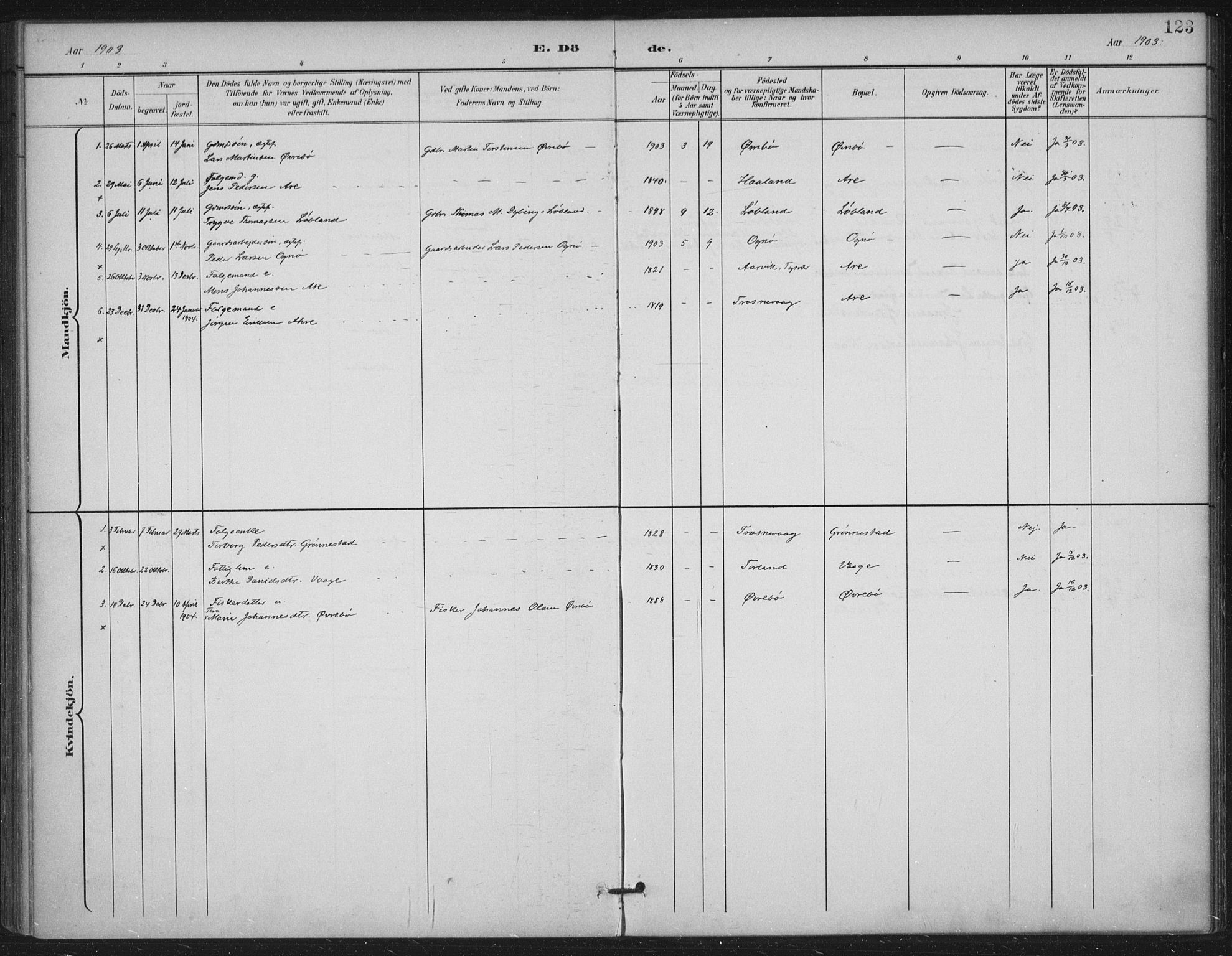 Tysvær sokneprestkontor, AV/SAST-A -101864/H/Ha/Haa/L0009: Parish register (official) no. A 9, 1898-1925, p. 123