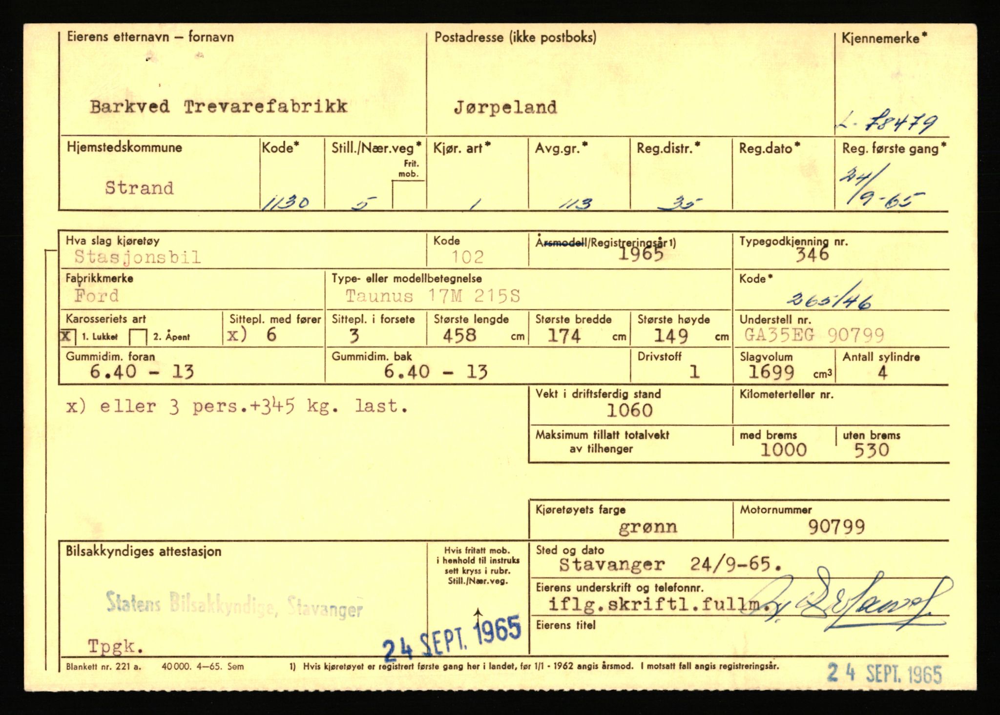 Stavanger trafikkstasjon, AV/SAST-A-101942/0/F/L0069: L-76801 - L-78797, 1930-1971, p. 1883