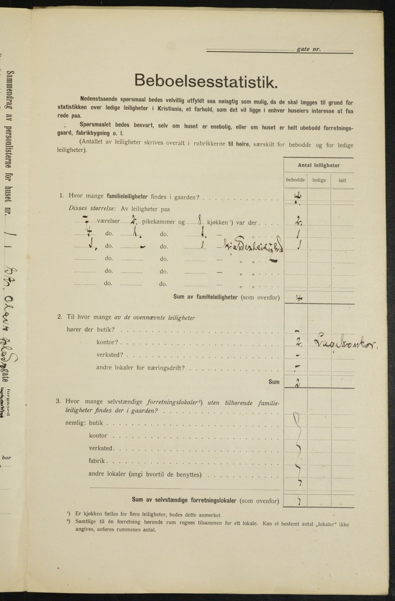 OBA, Municipal Census 1913 for Kristiania, 1913, p. 88364