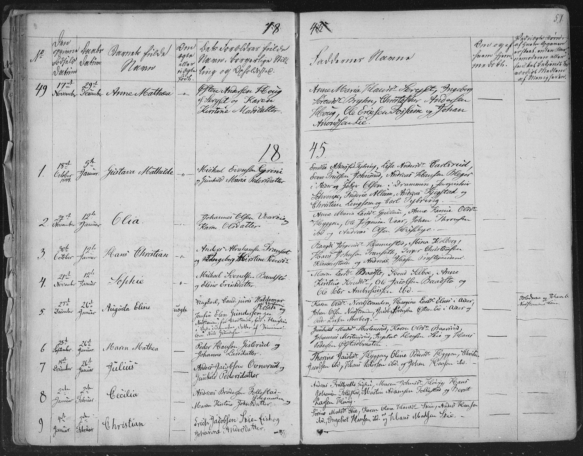 Røyken kirkebøker, AV/SAKO-A-241/F/Fa/L0005: Parish register (official) no. 5, 1833-1856, p. 51