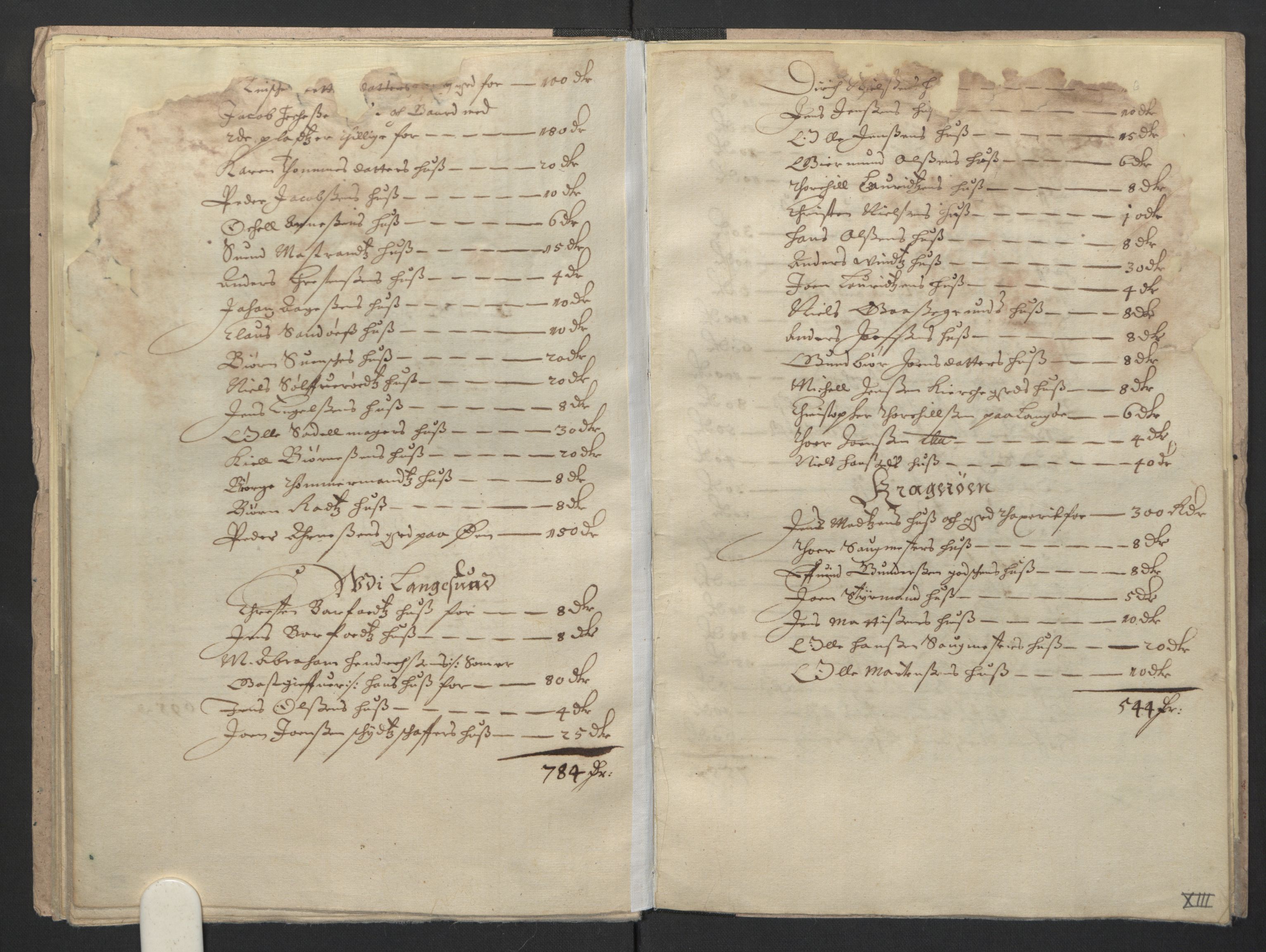 Rentekammeret inntil 1814, Realistisk ordnet avdeling, AV/RA-EA-4070/L/L0019/0003: Skien lagdømme: / Taksasjon av bygårder i Skien, Porsgrunn, Kragerø, Langesund m.m., 1661, p. 12b-13a