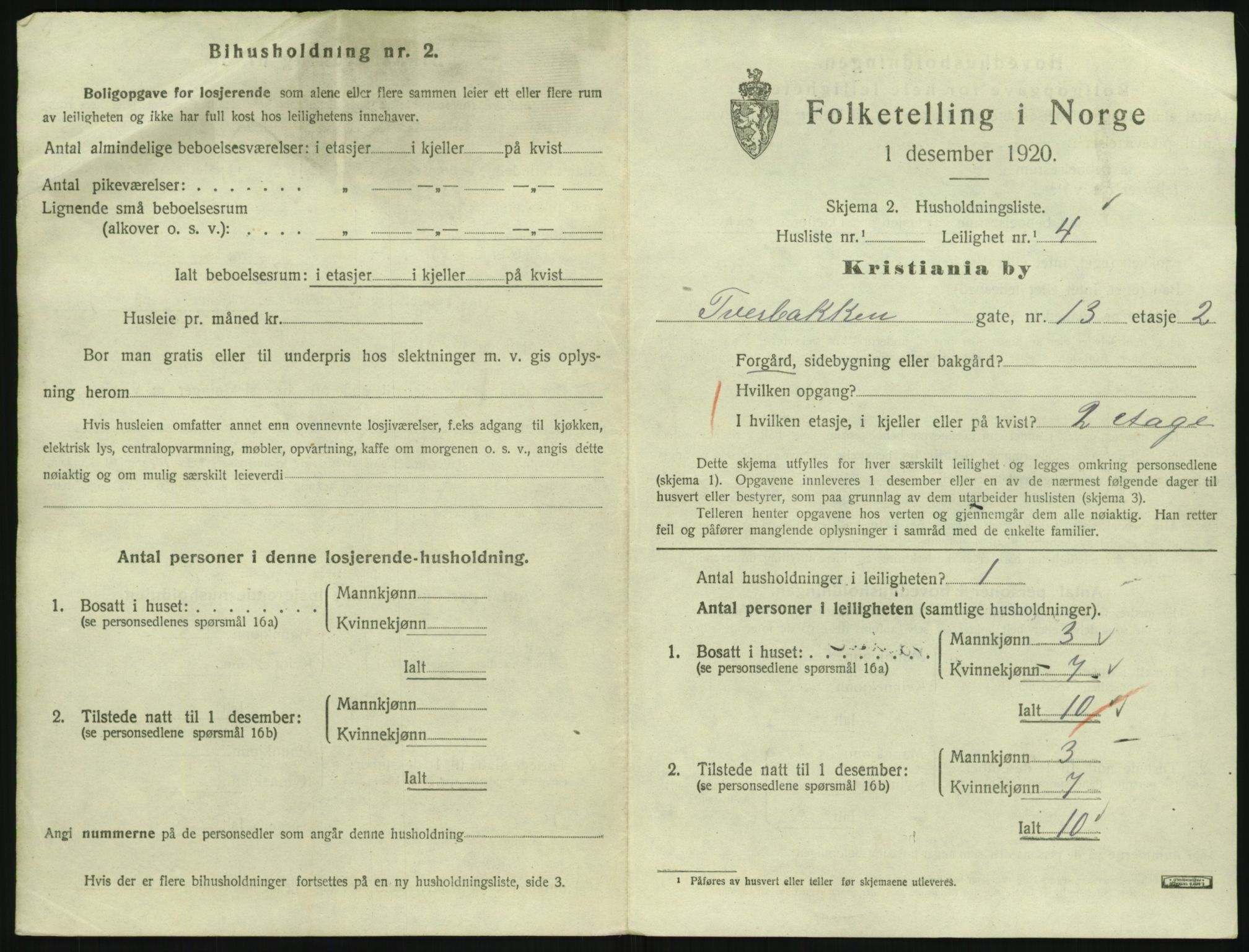 SAO, 1920 census for Kristiania, 1920, p. 119945