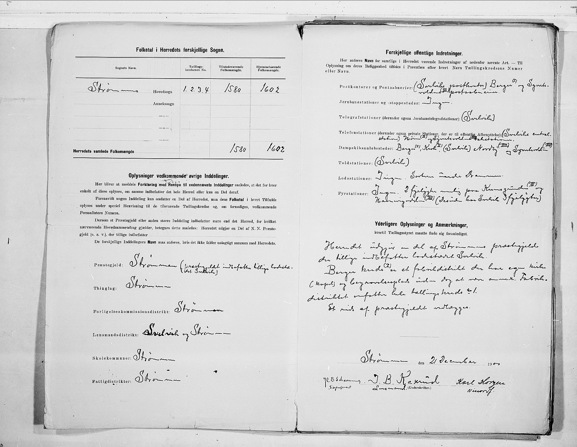 RA, 1900 census for Strømm, 1900, p. 3