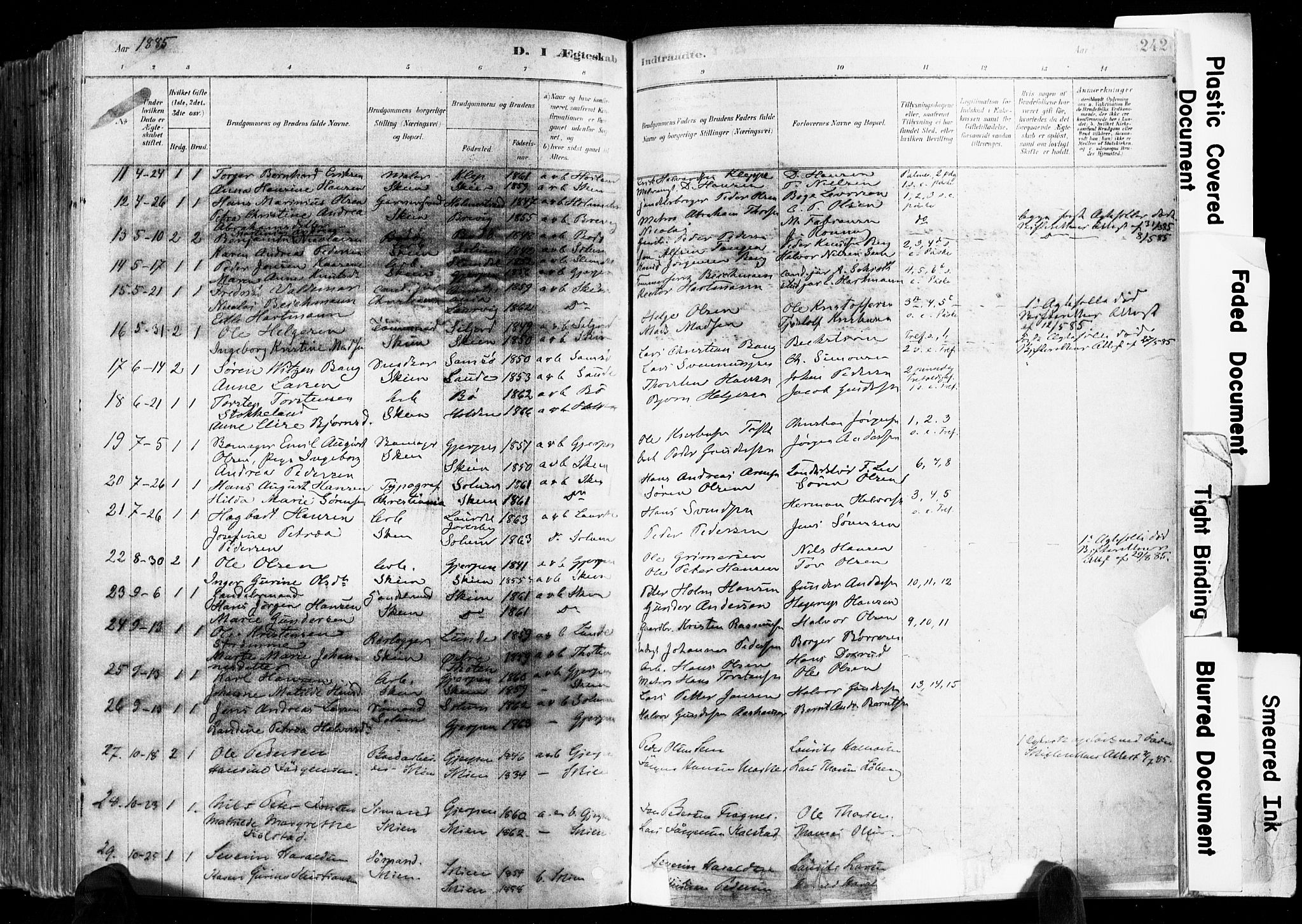 Skien kirkebøker, SAKO/A-302/F/Fa/L0009: Parish register (official) no. 9, 1878-1890, p. 242