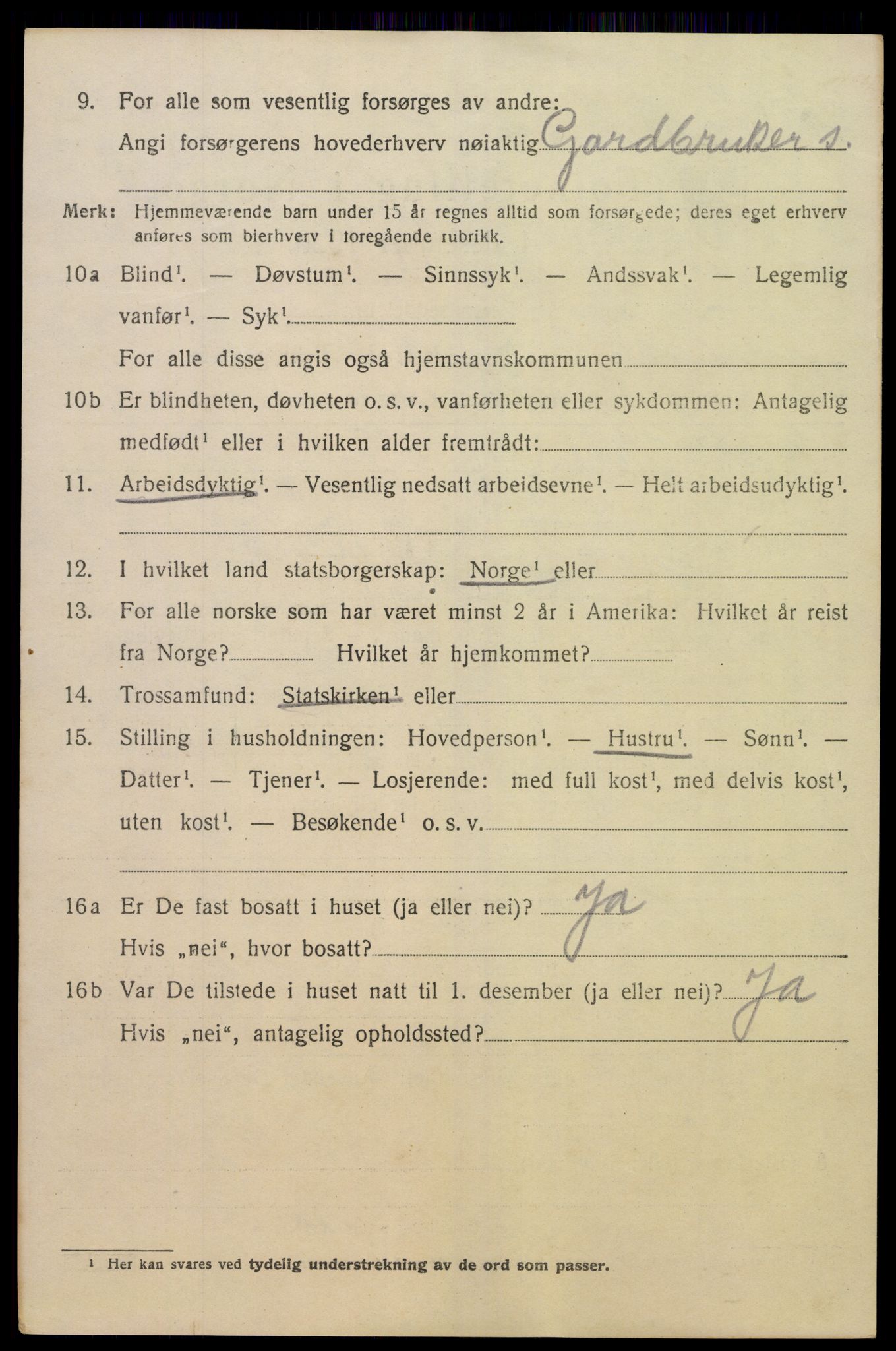 SAK, 1920 census for Sør-Audnedal, 1920, p. 2288