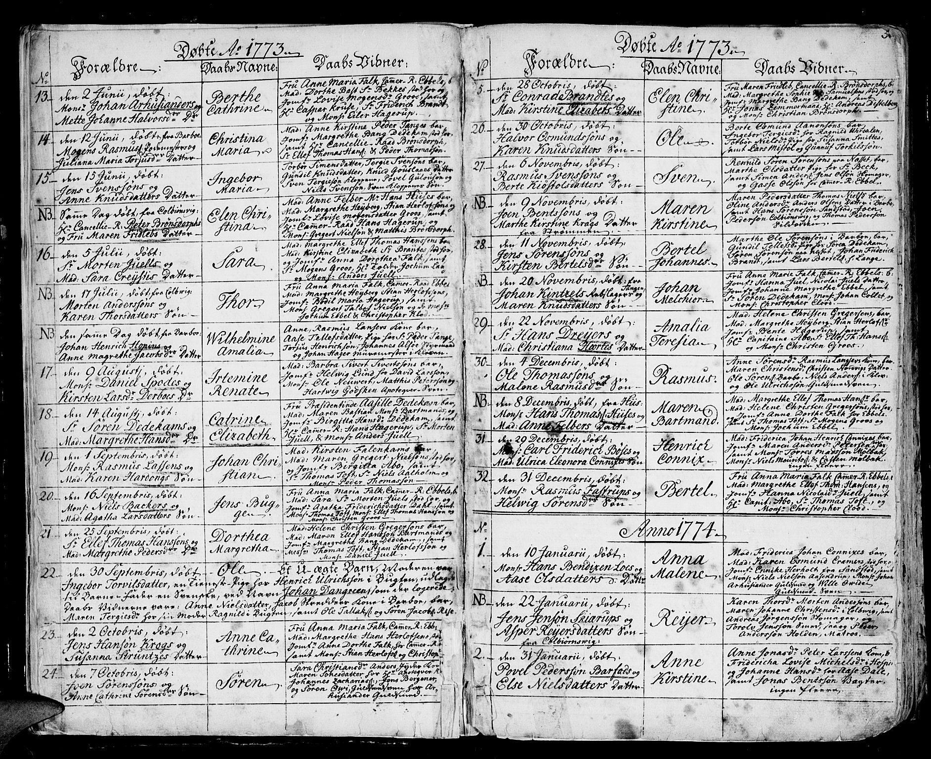 Arendal sokneprestkontor, Trefoldighet, SAK/1111-0040/F/Fa/L0002: Parish register (official) no. A 2, 1771-1815, p. 5