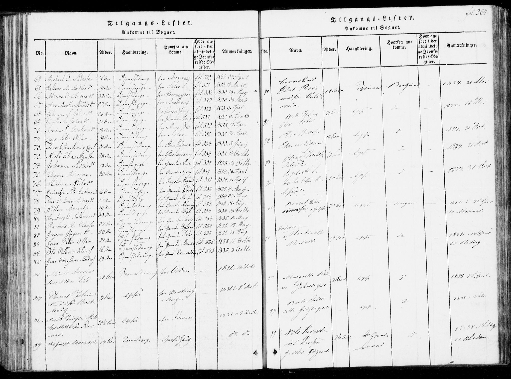 Ministerialprotokoller, klokkerbøker og fødselsregistre - Møre og Romsdal, SAT/A-1454/537/L0517: Parish register (official) no. 537A01, 1818-1862, p. 304