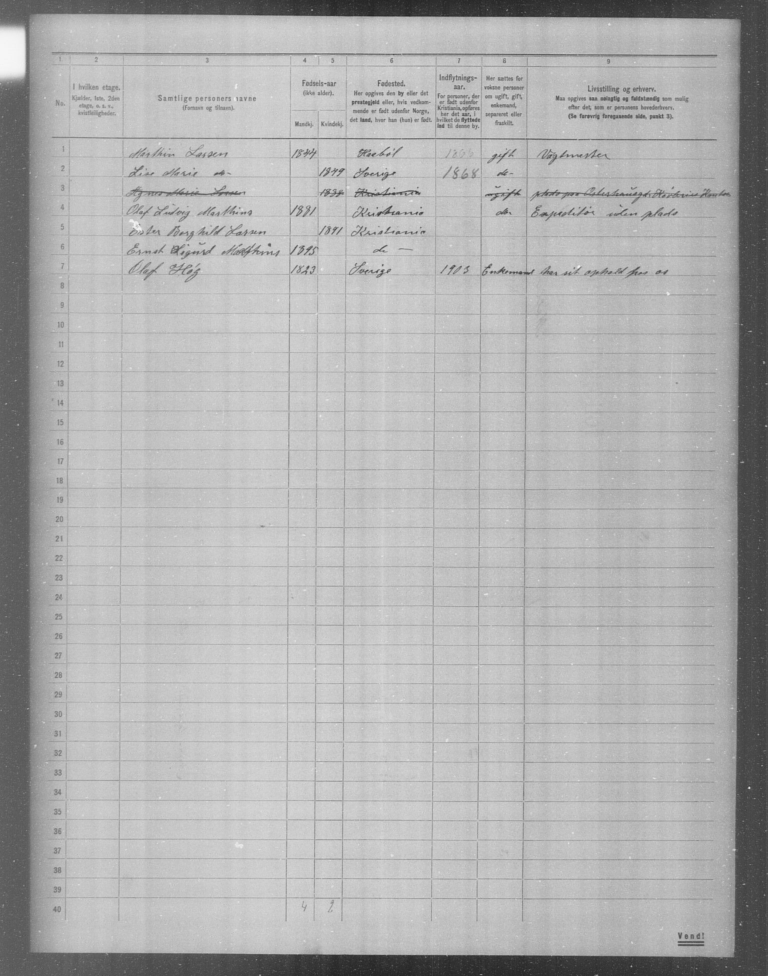 OBA, Municipal Census 1904 for Kristiania, 1904, p. 13048