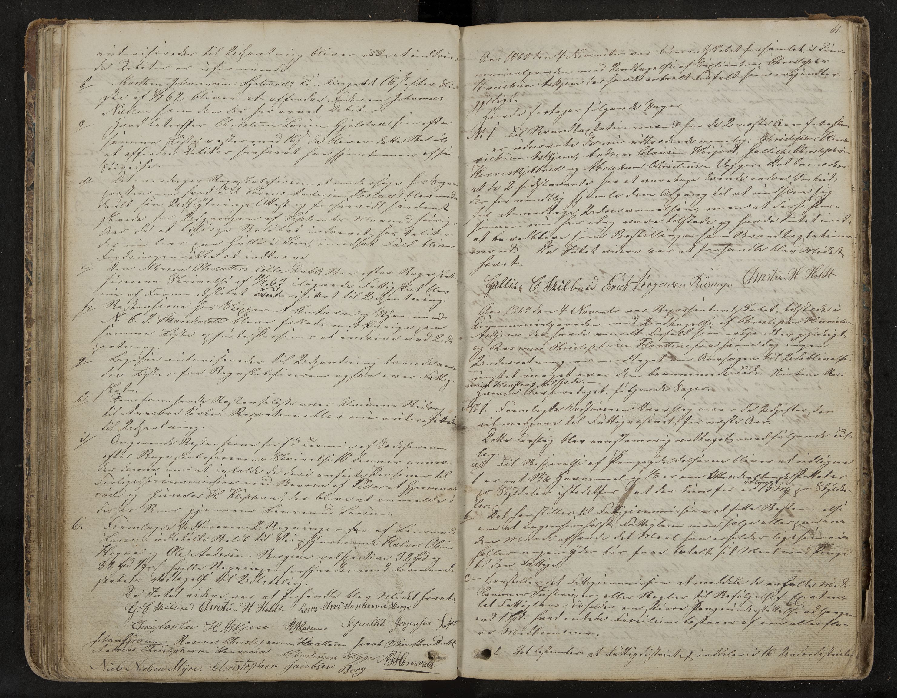 Andebu formannskap og sentraladministrasjon, IKAK/0719021-1/A/Aa/L0001: Møtebok med register, 1837-1869, p. 61