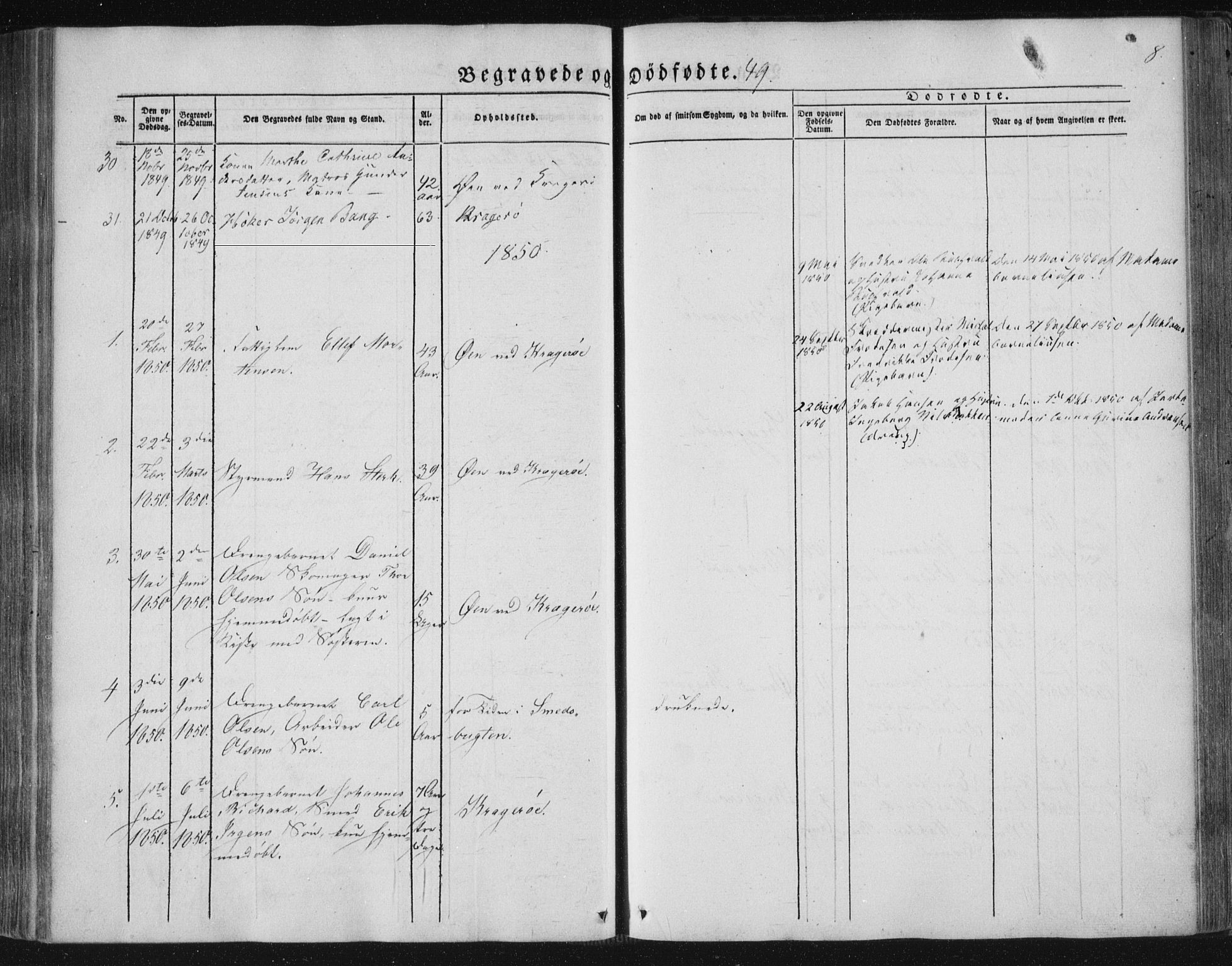 Kragerø kirkebøker, SAKO/A-278/F/Fa/L0006: Parish register (official) no. 6, 1847-1861, p. 8