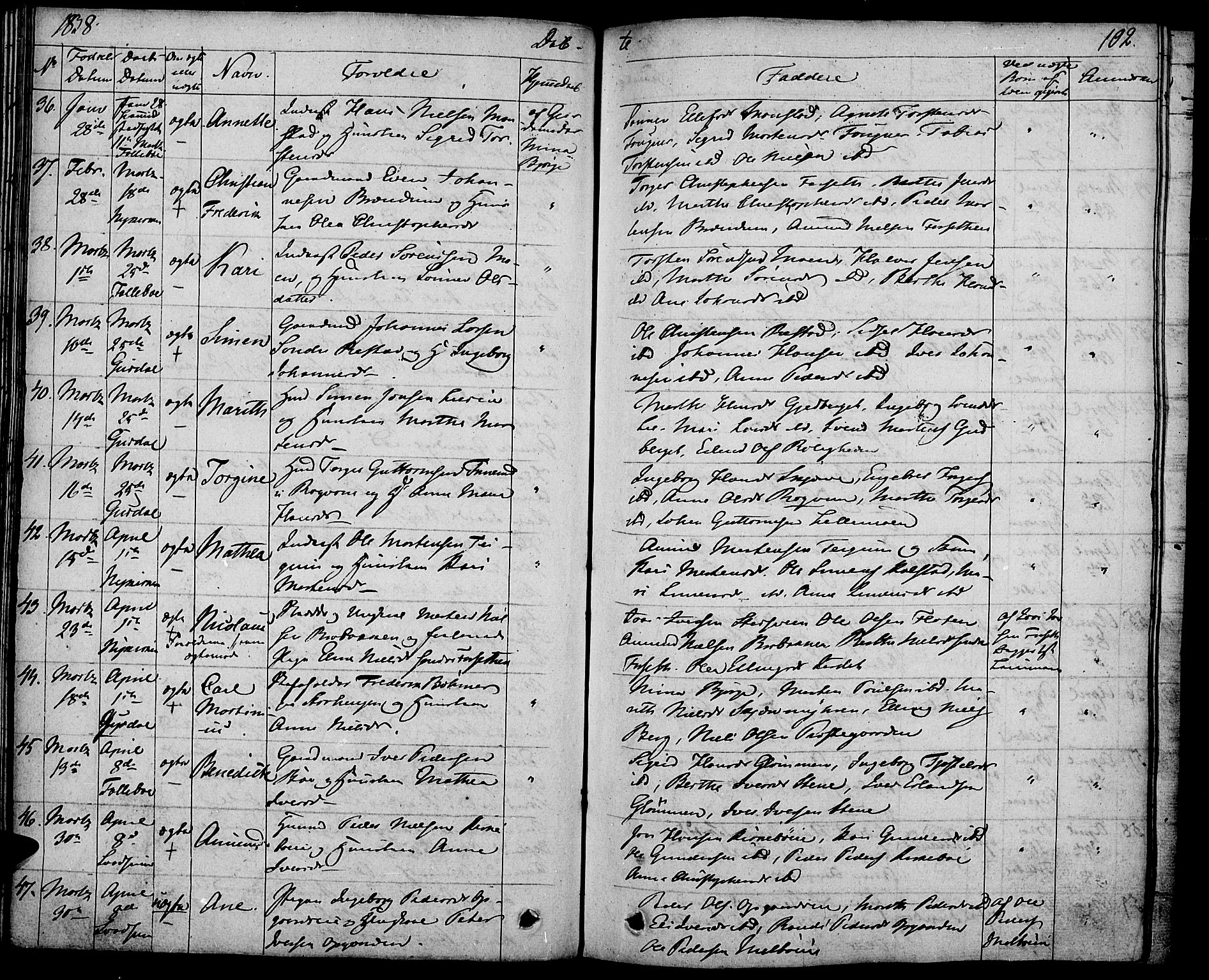 Gausdal prestekontor, AV/SAH-PREST-090/H/Ha/Haa/L0006: Parish register (official) no. 6, 1830-1839, p. 102