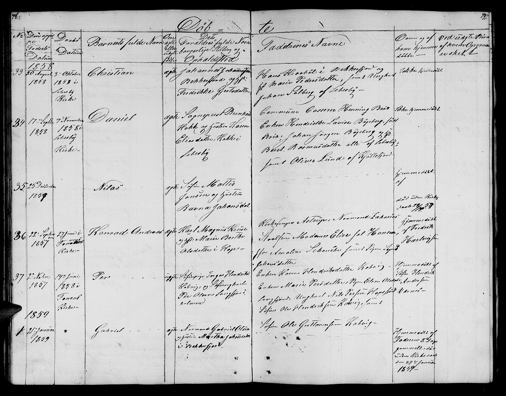 Lebesby sokneprestkontor, SATØ/S-1353/H/Hb/L0001klokker: Parish register (copy) no. 1, 1846-1862, p. 78-79