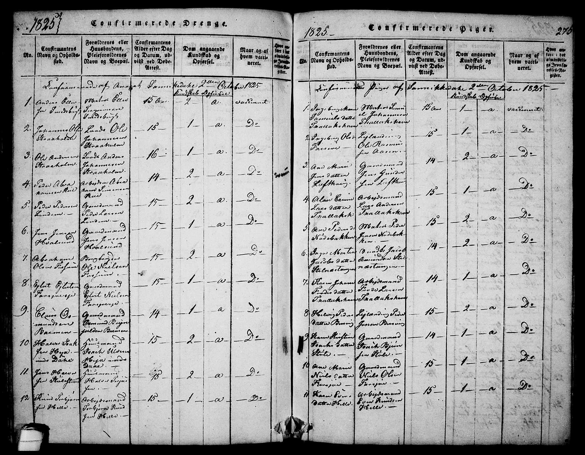 Sannidal kirkebøker, SAKO/A-296/F/Fa/L0004: Parish register (official) no. 4, 1814-1829, p. 275