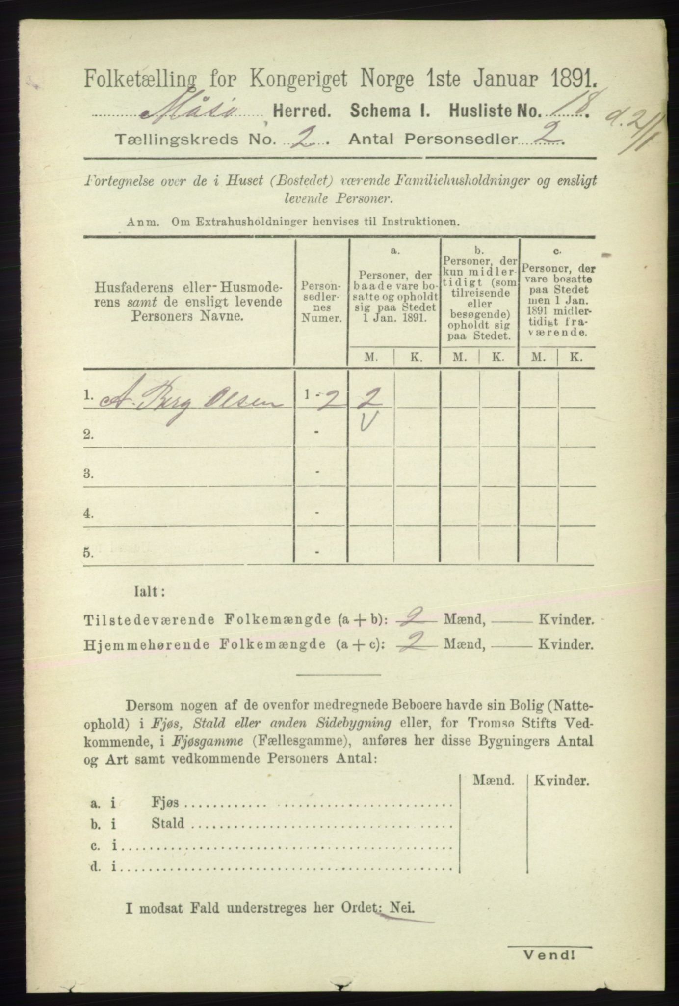 RA, 1891 census for 2018 Måsøy, 1891, p. 236