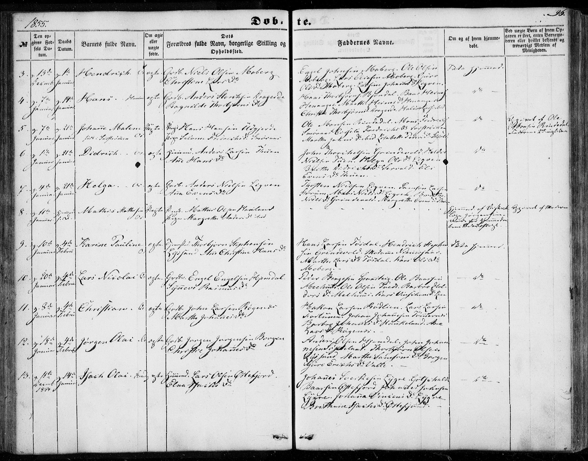 Os sokneprestembete, SAB/A-99929: Parish register (official) no. A 16, 1851-1859, p. 96