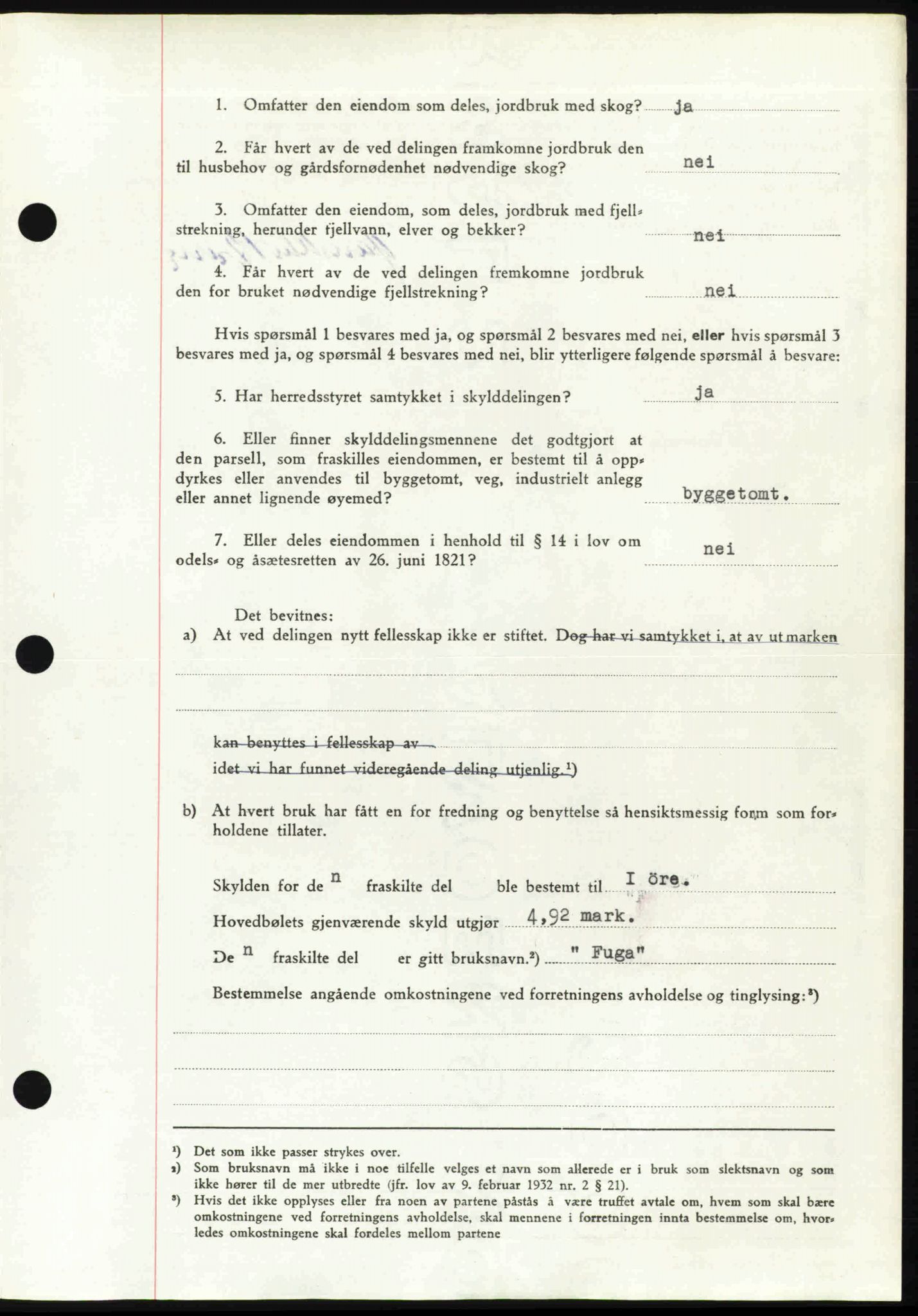 Follo sorenskriveri, SAO/A-10274/G/Ga/Gaa/L0085: Mortgage book no. I 85, 1948-1948, Diary no: : 4032/1948