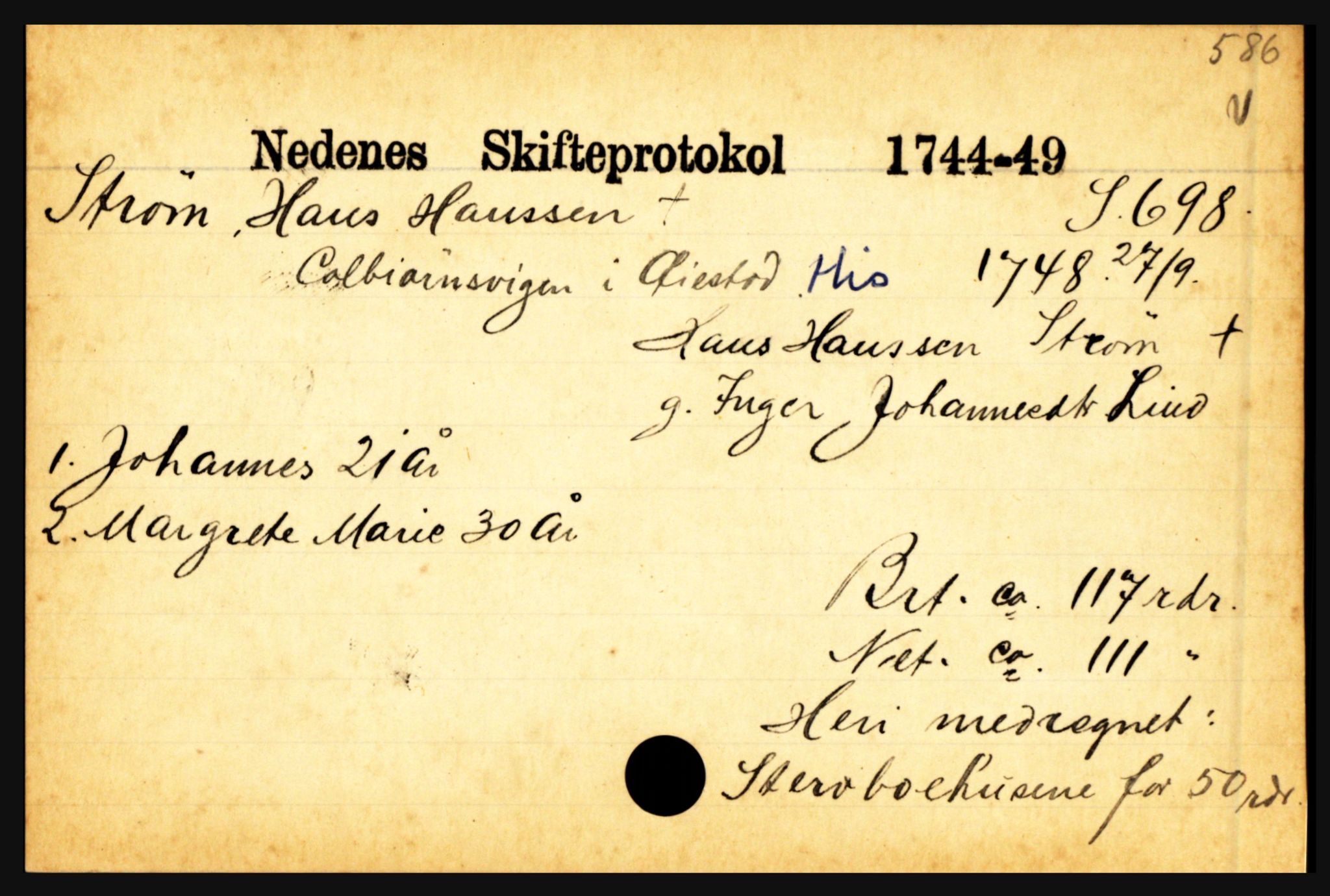 Nedenes sorenskriveri før 1824, AV/SAK-1221-0007/H, p. 28547