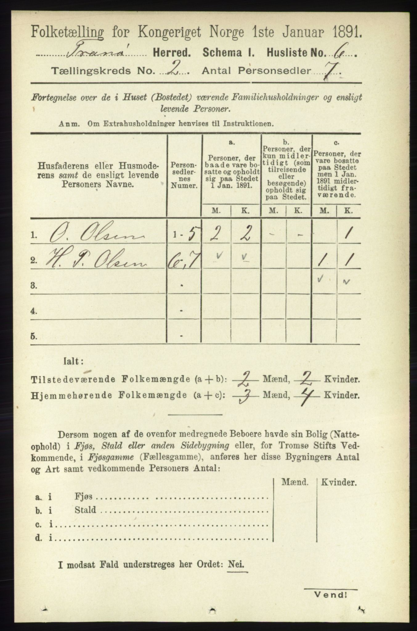 RA, 1891 census for 1927 Tranøy, 1891, p. 439