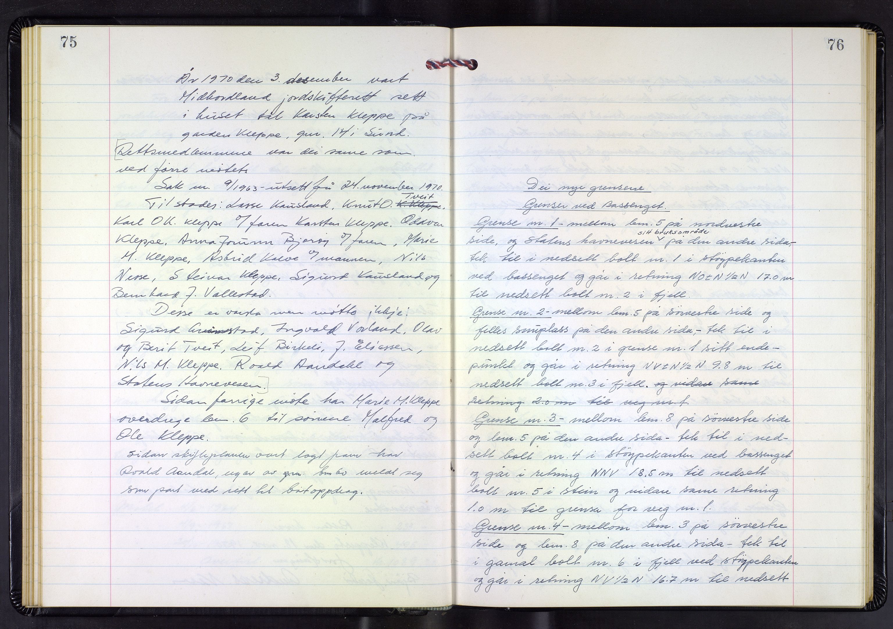 Hordaland jordskiftedøme - III Midhordland jordskiftedistrikt, AV/SAB-A-7001/A/Aa/L0043: Forhandlingsprotokoll, 1970-1973, p. 75-76