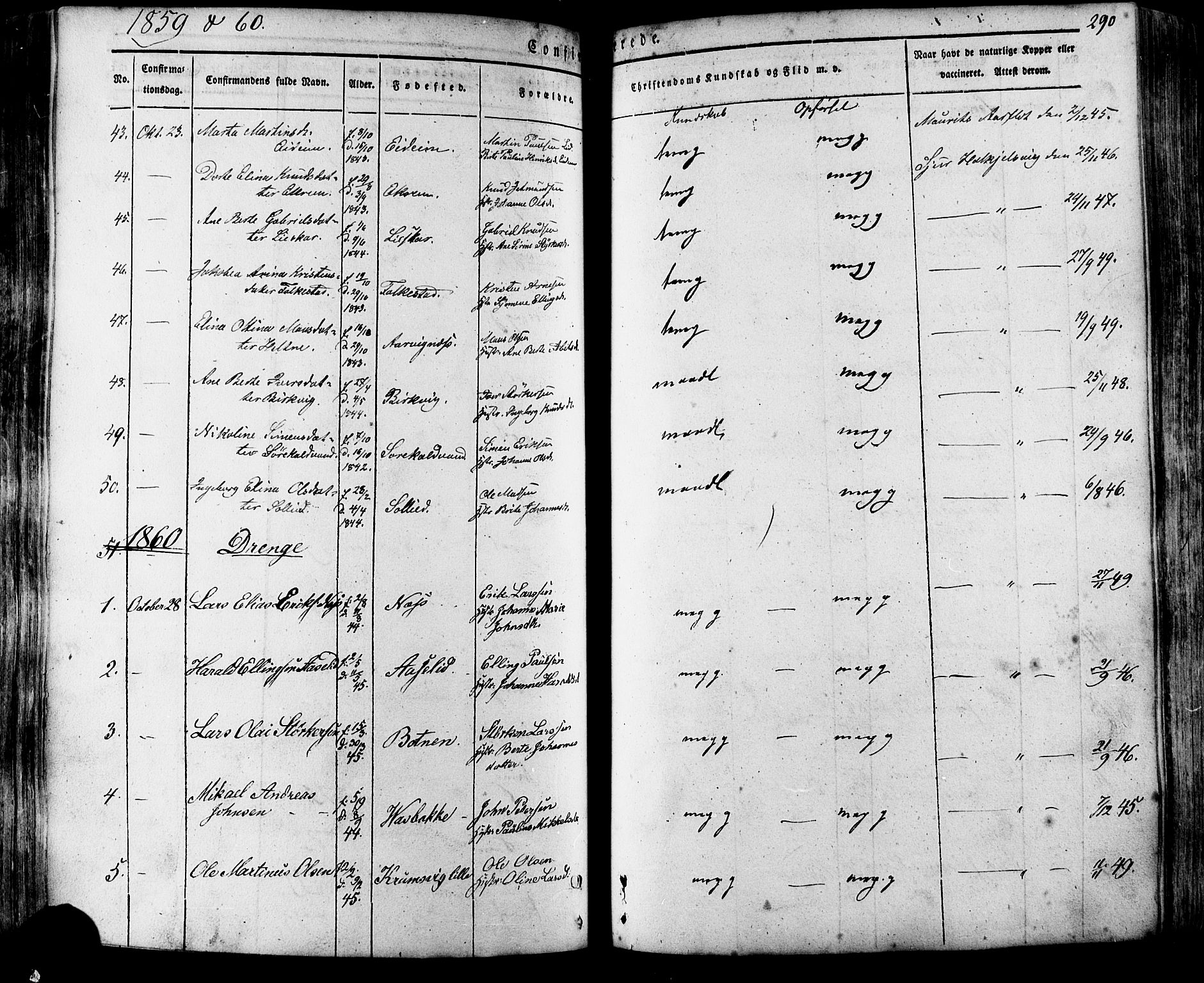 Ministerialprotokoller, klokkerbøker og fødselsregistre - Møre og Romsdal, SAT/A-1454/511/L0140: Parish register (official) no. 511A07, 1851-1878, p. 290