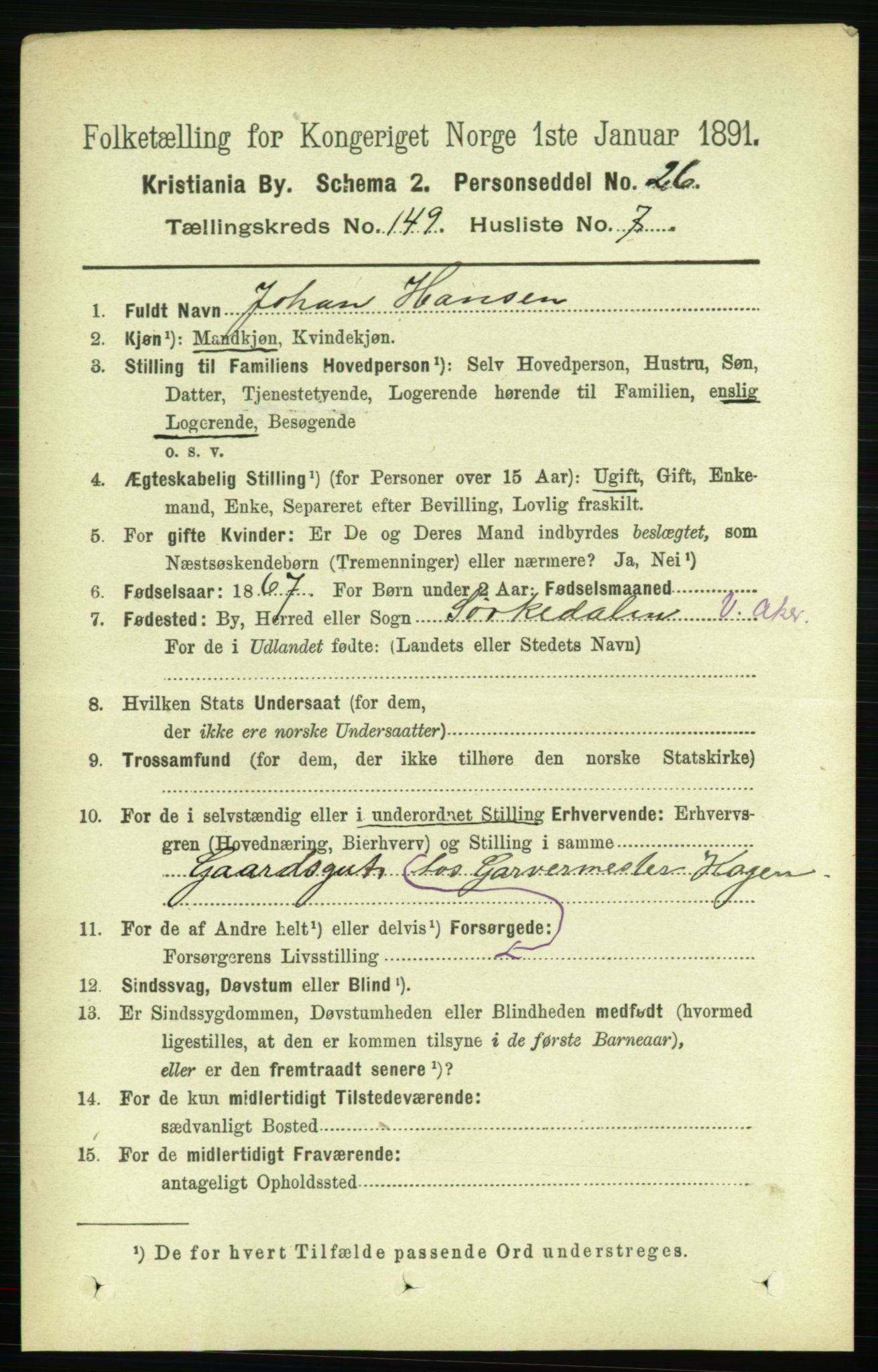 RA, 1891 census for 0301 Kristiania, 1891, p. 83298