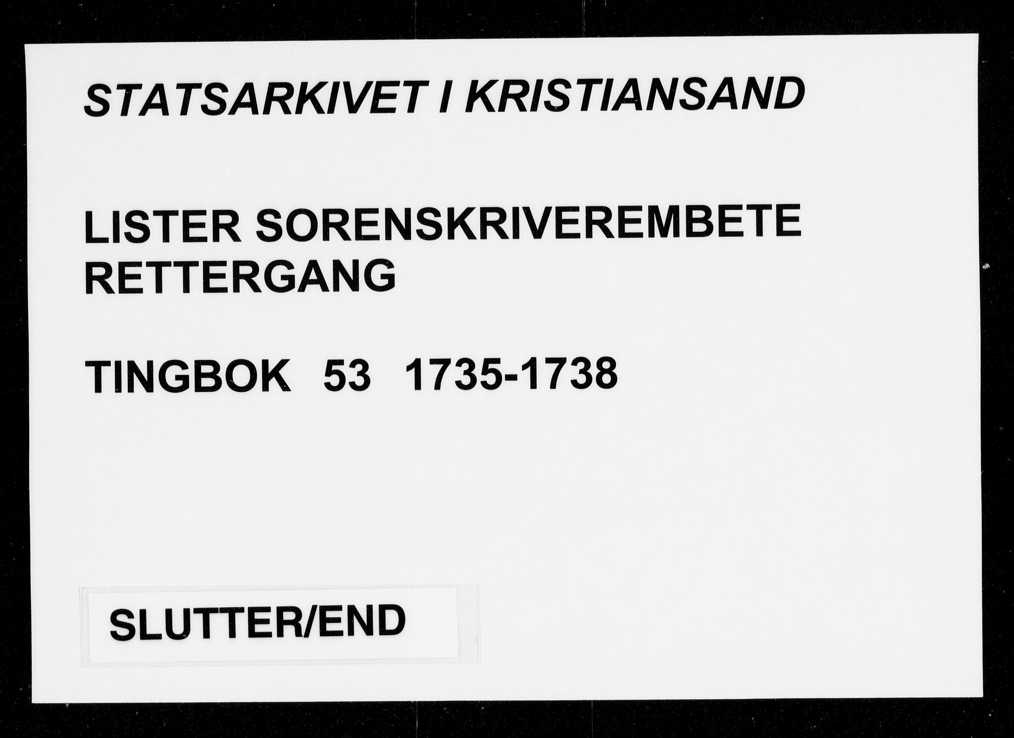 Lister sorenskriveri, AV/SAK-1221-0003/F/Fa/L0053: Tingbok nr 53, 1735-1738