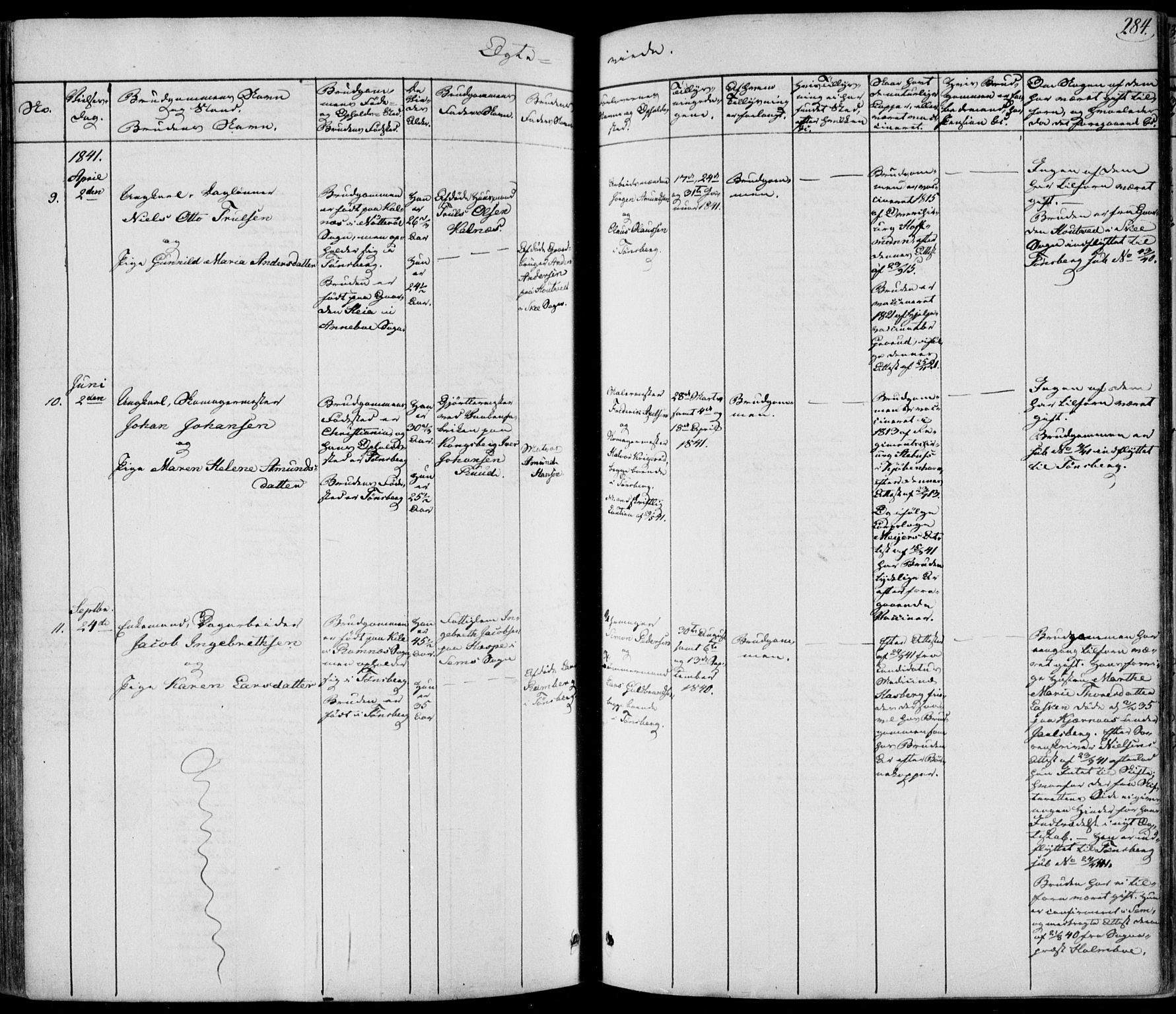 Tønsberg kirkebøker, AV/SAKO-A-330/F/Fa/L0006: Parish register (official) no. I 6, 1836-1844, p. 284