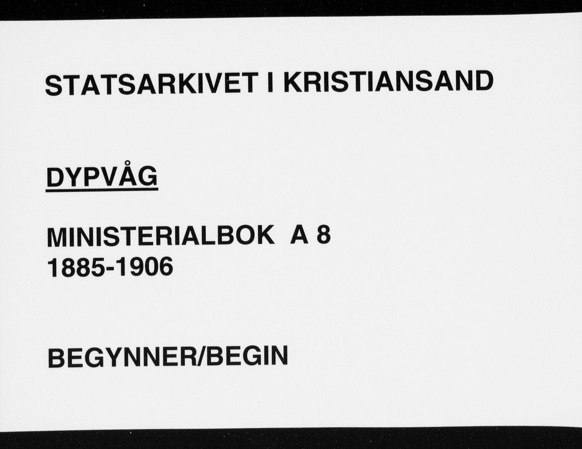 Dypvåg sokneprestkontor, AV/SAK-1111-0007/F/Fa/Faa/L0008: Parish register (official) no. A 8, 1885-1906