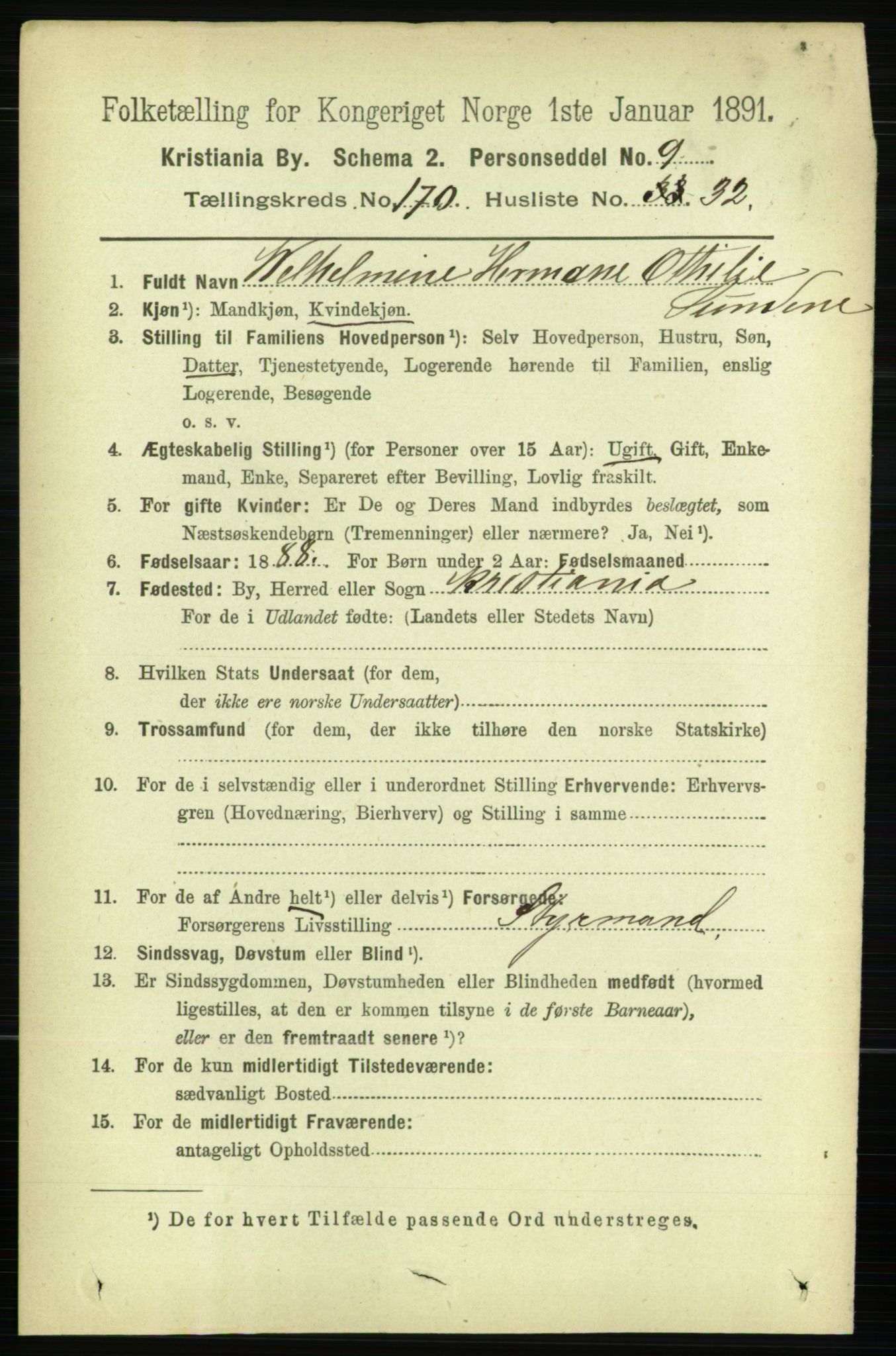 RA, 1891 census for 0301 Kristiania, 1891, p. 100559