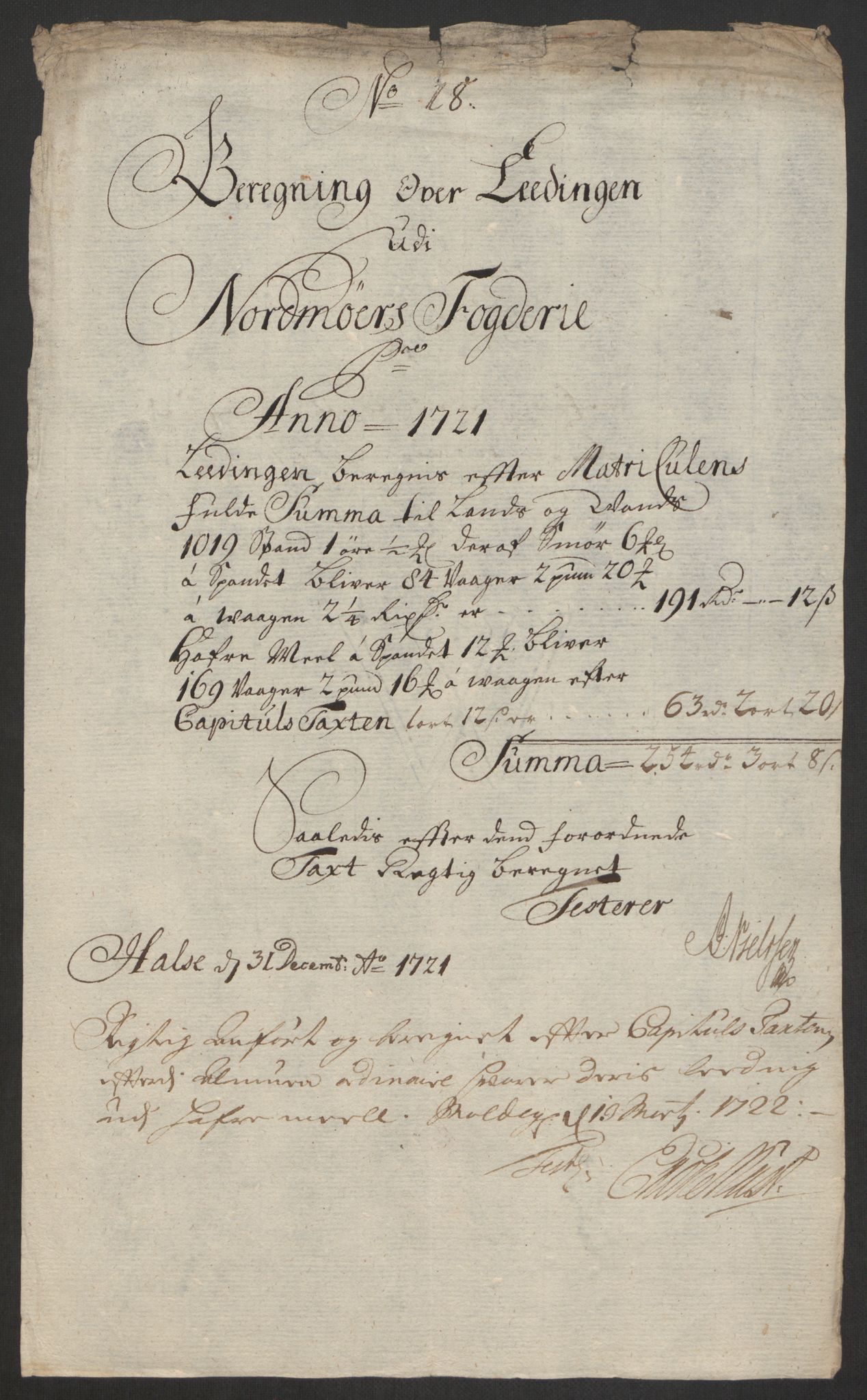 Rentekammeret inntil 1814, Reviderte regnskaper, Fogderegnskap, AV/RA-EA-4092/R56/L3754: Fogderegnskap Nordmøre, 1721, p. 192