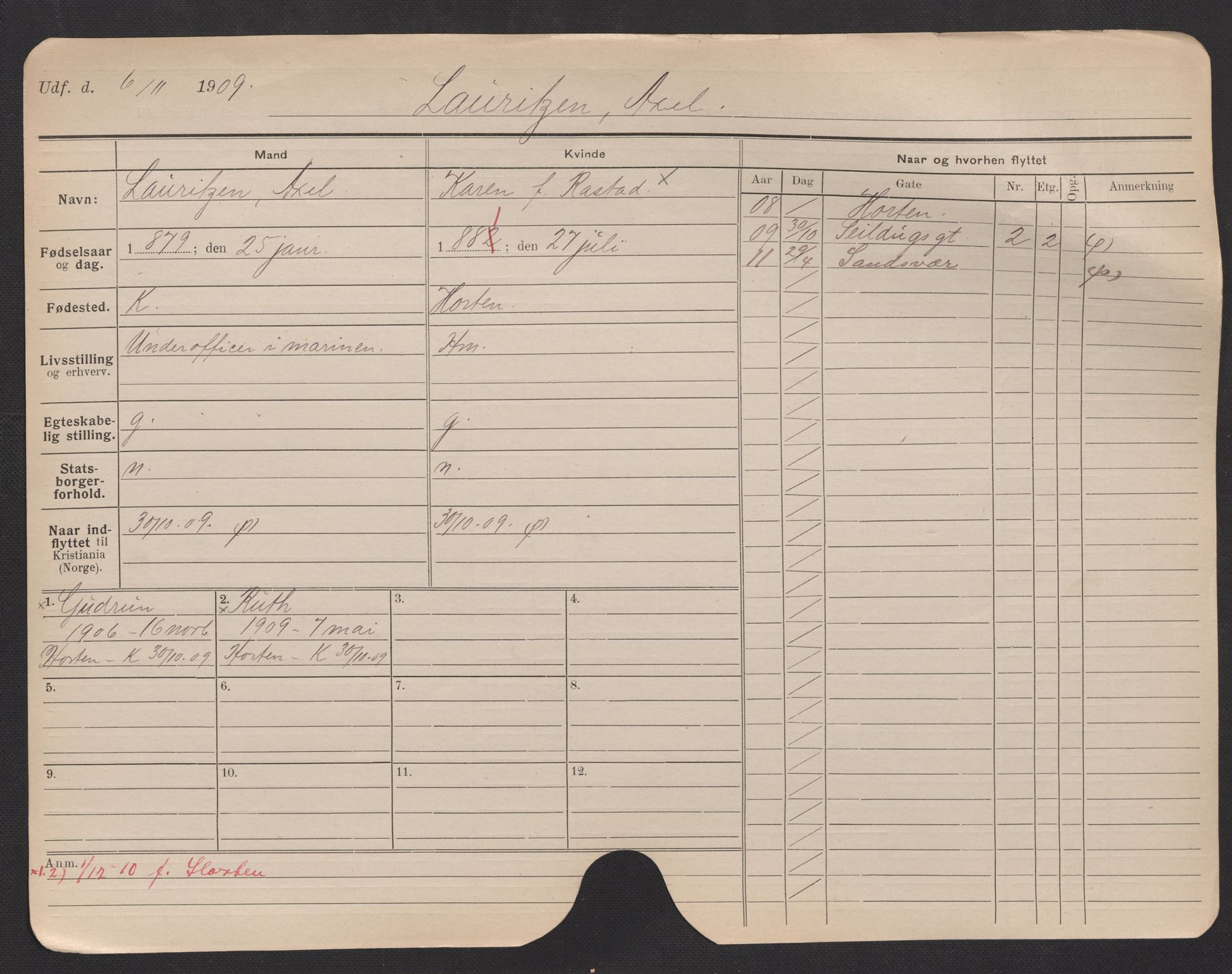 Oslo folkeregister, Registerkort, AV/SAO-A-11715/F/Fa/Fac/L0007: Menn, 1906-1914, p. 17a