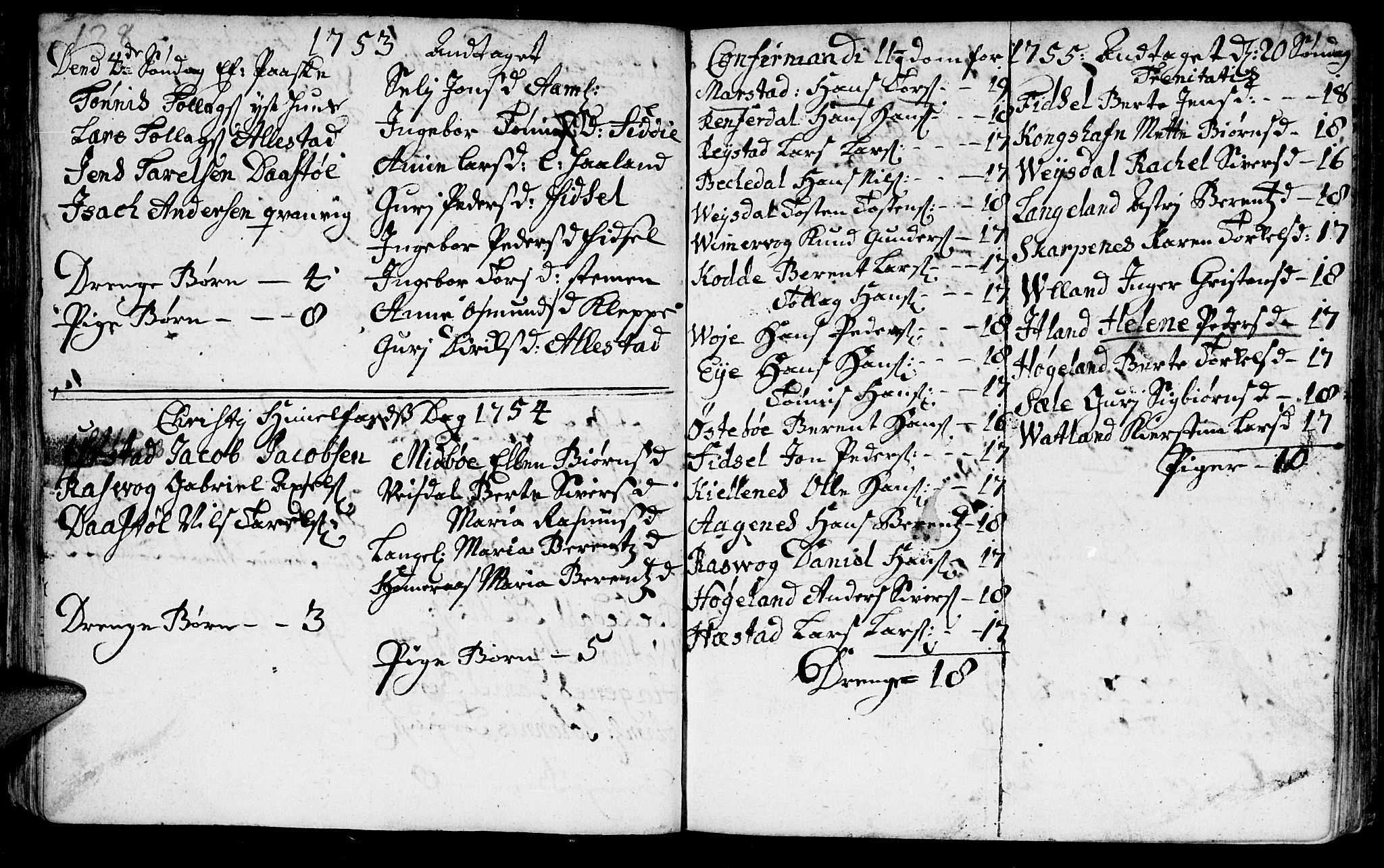 Flekkefjord sokneprestkontor, AV/SAK-1111-0012/F/Fa/Fab/L0001: Parish register (official) no. A 1, 1750-1780, p. 128-129