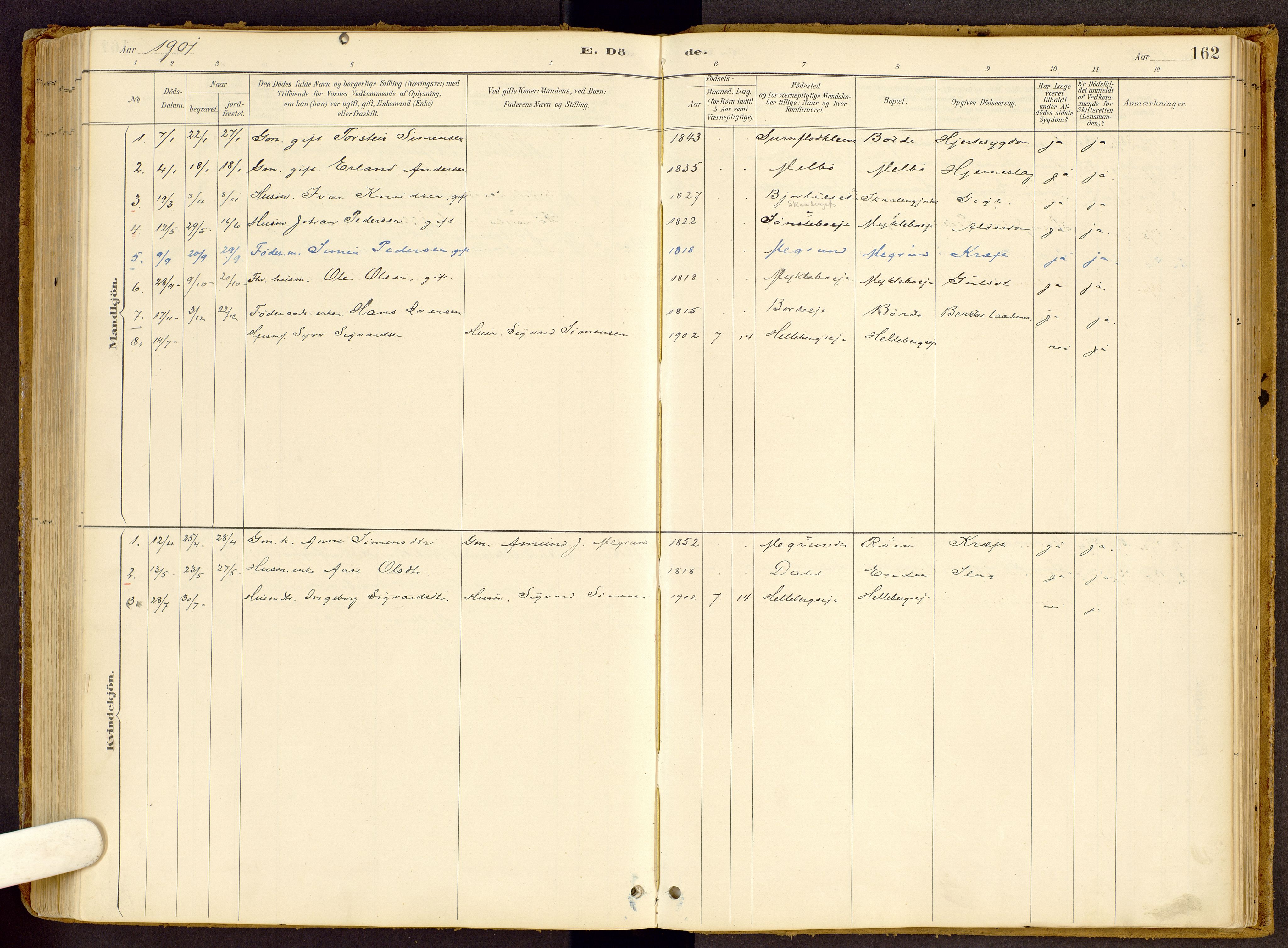 Vestre Gausdal prestekontor, SAH/PREST-094/H/Ha/Haa/L0002: Parish register (official) no. 2, 1887-1918, p. 162