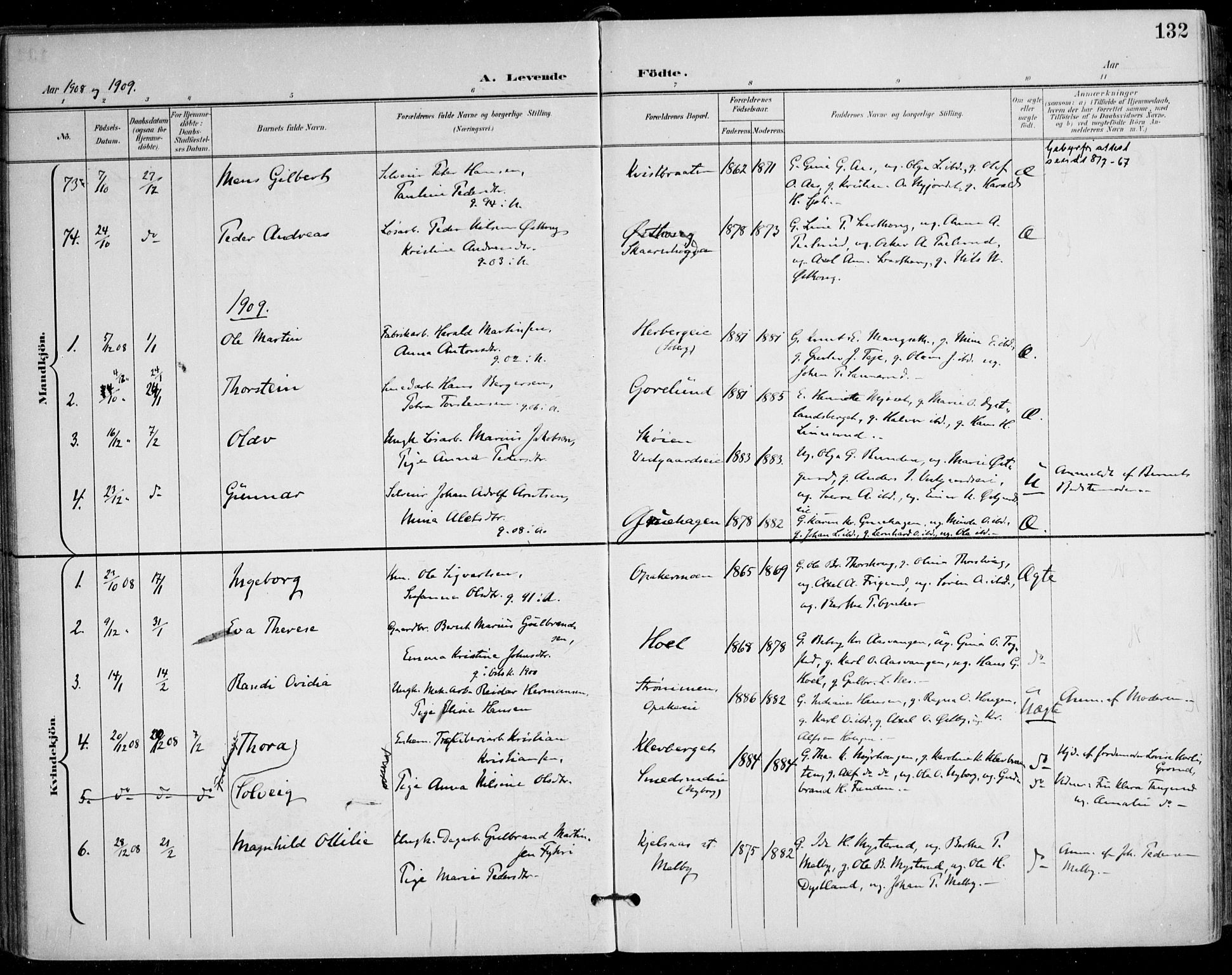 Nes prestekontor Kirkebøker, AV/SAO-A-10410/F/Fa/L0011: Parish register (official) no. I 11, 1899-1918, p. 132