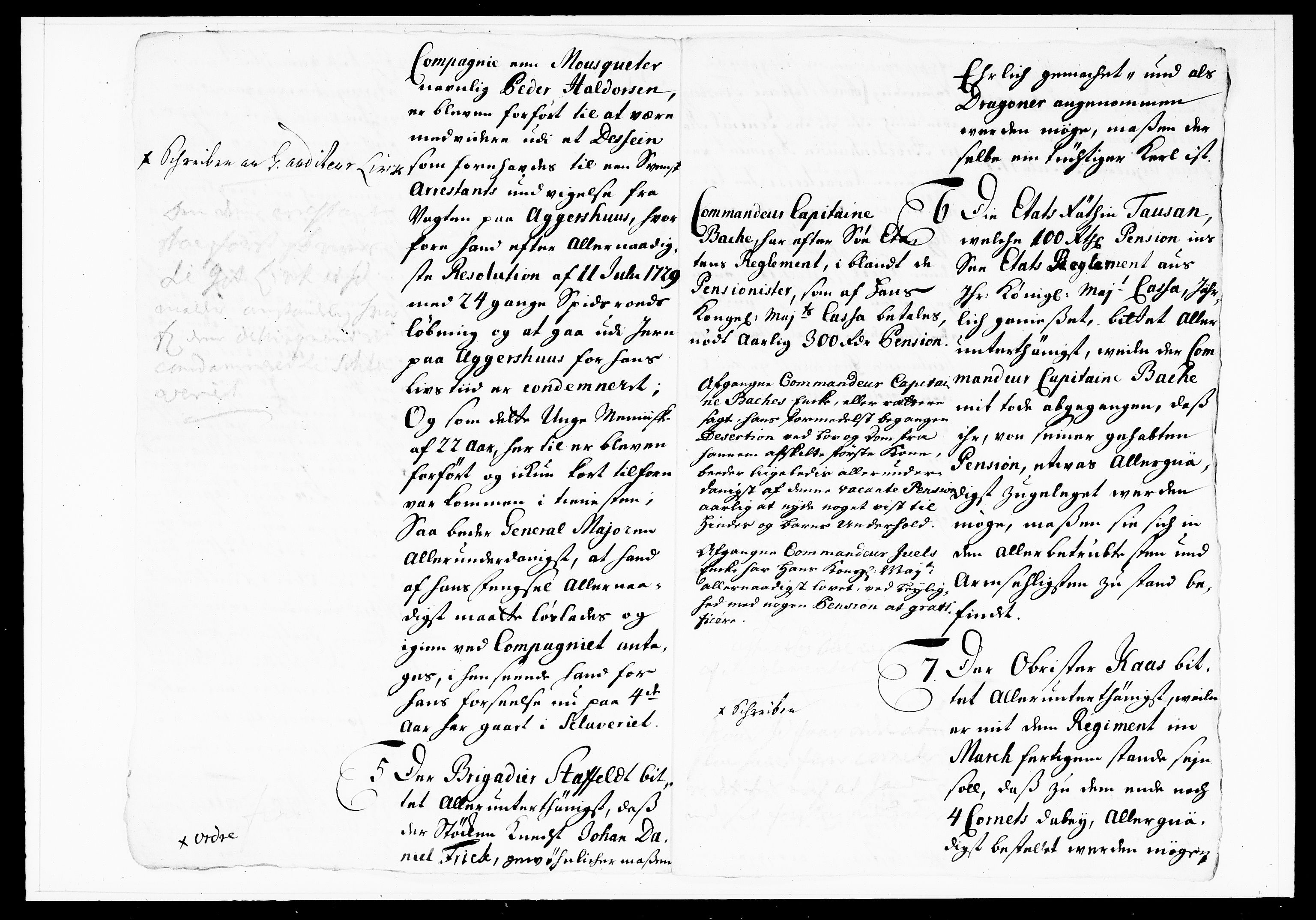 Krigskollegiet, Krigskancelliet, DRA/A-0006/-/1114-1121: Refererede sager, 1734, p. 11