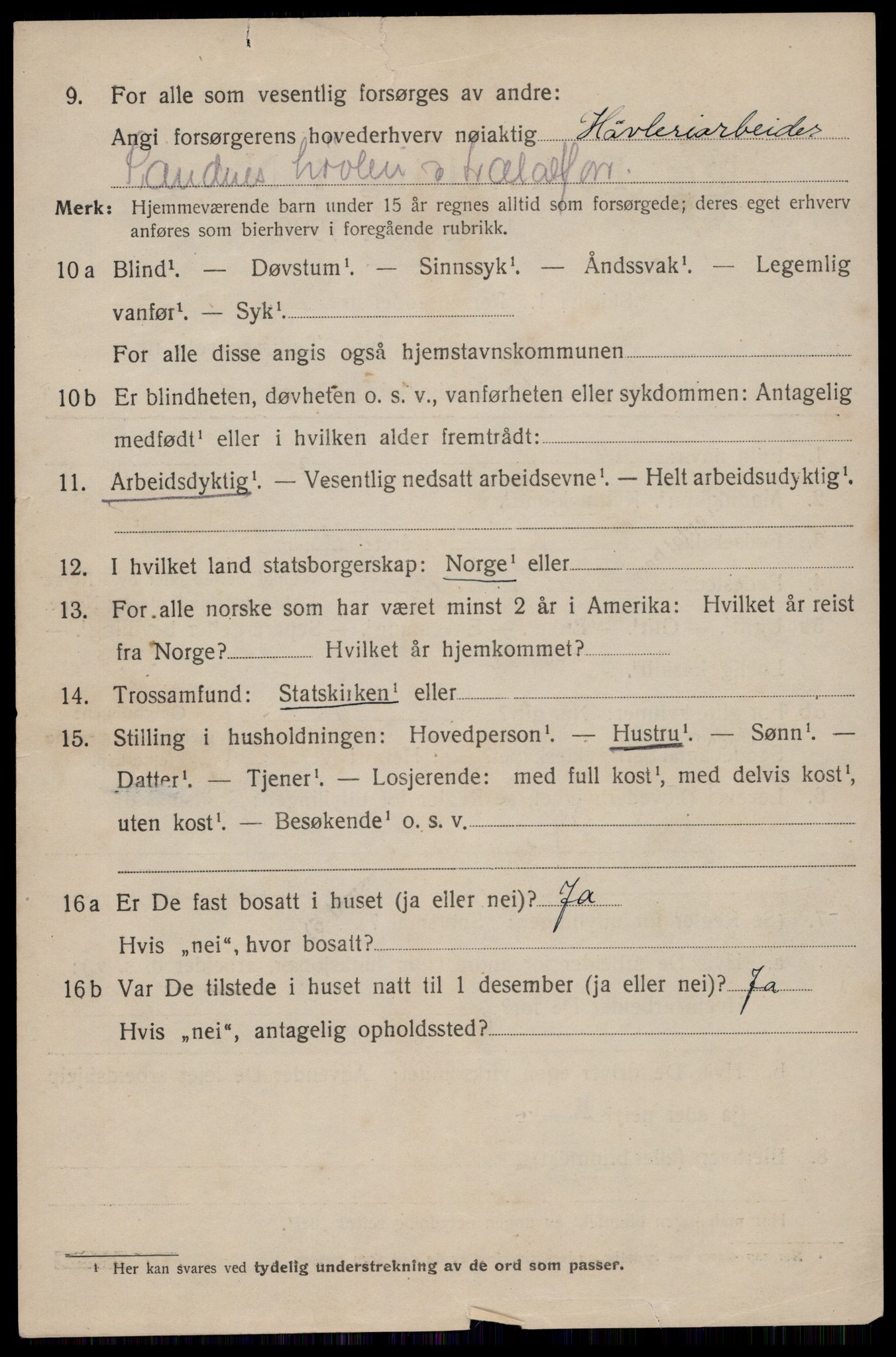 SAST, 1920 census for Sandnes, 1920, p. 3041