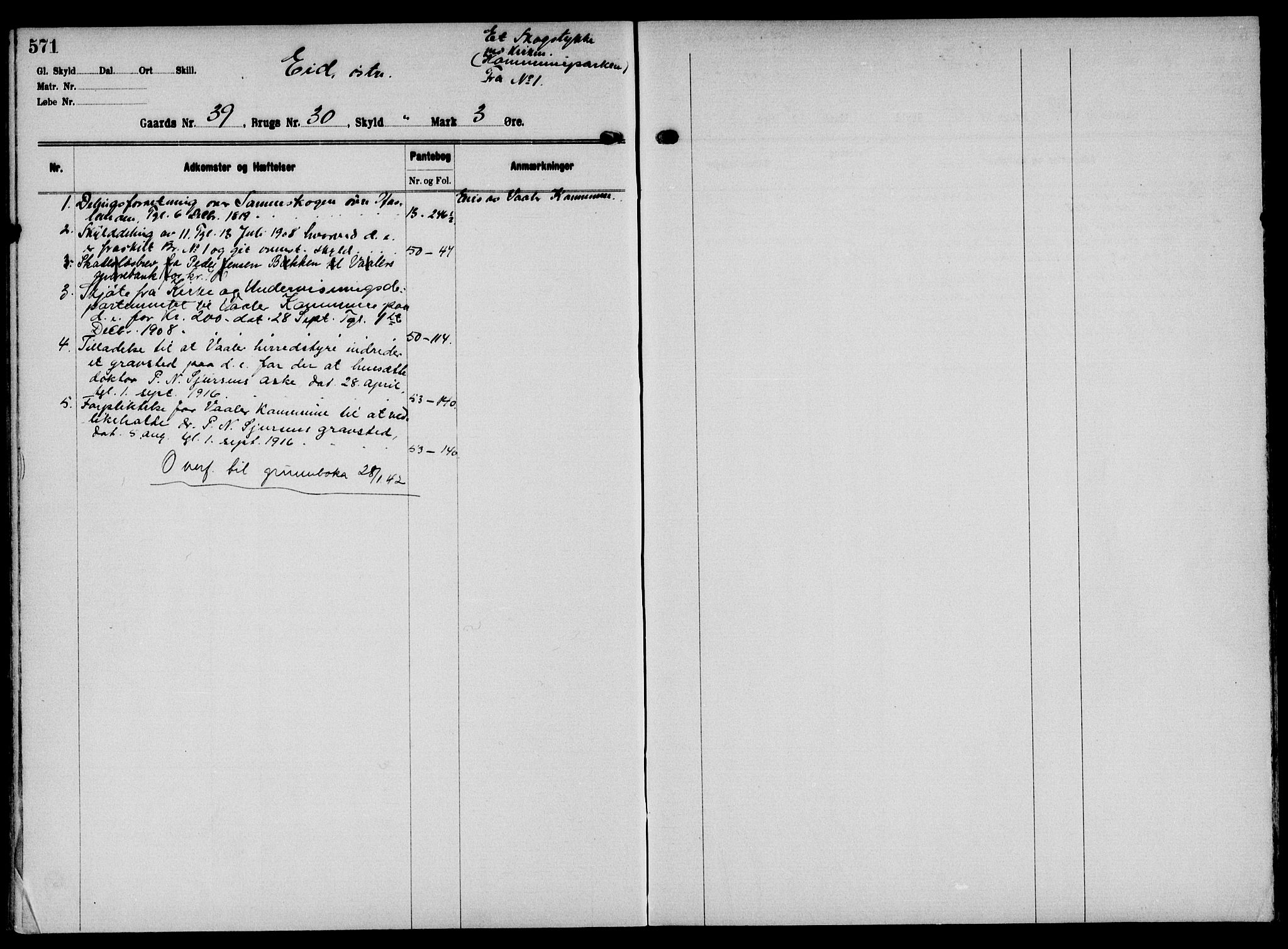 Solør tingrett, AV/SAH-TING-008/H/Ha/Hak/L0002: Mortgage register no. II, 1900-1935, p. 571