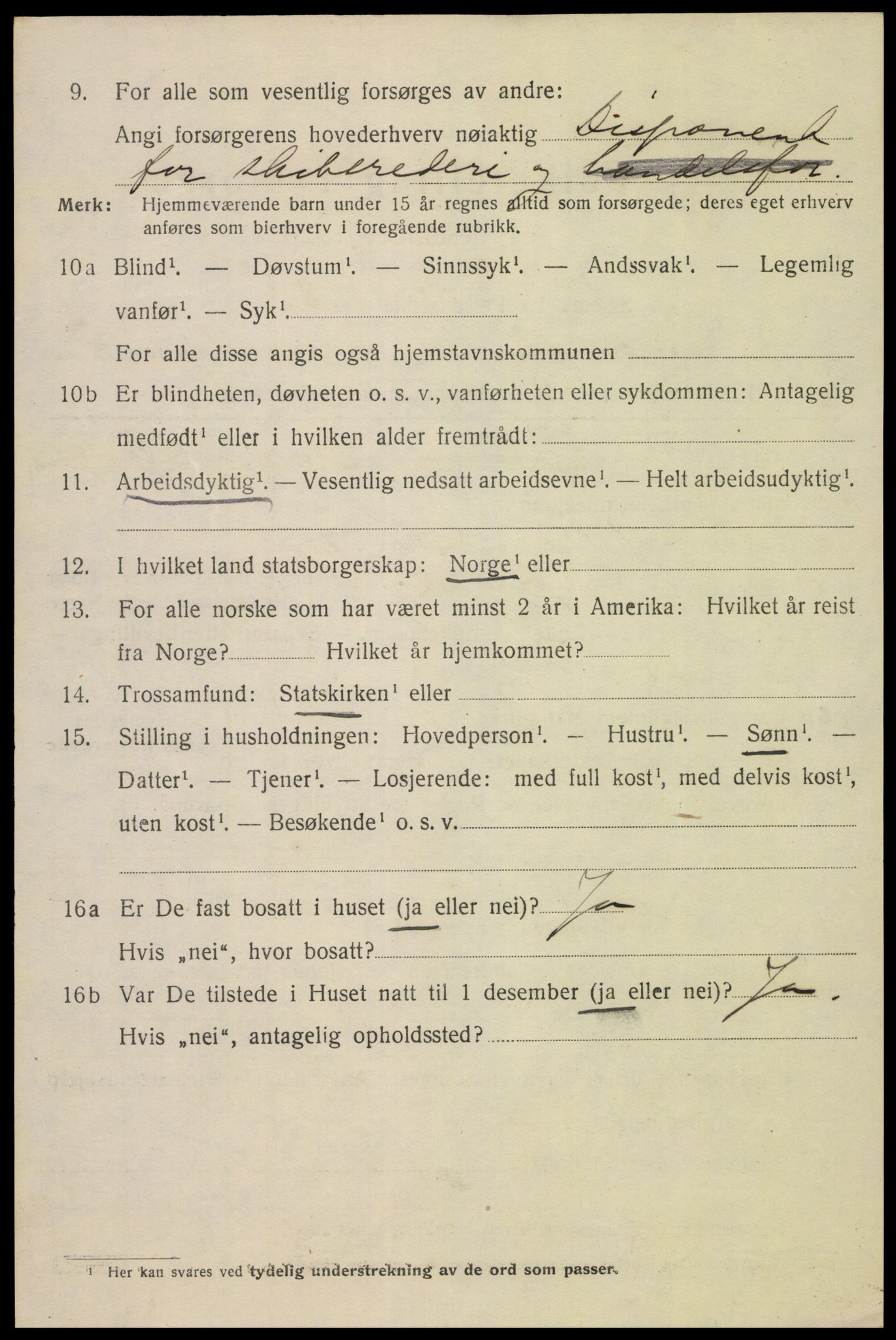 SAK, 1920 census for Mandal, 1920, p. 8216