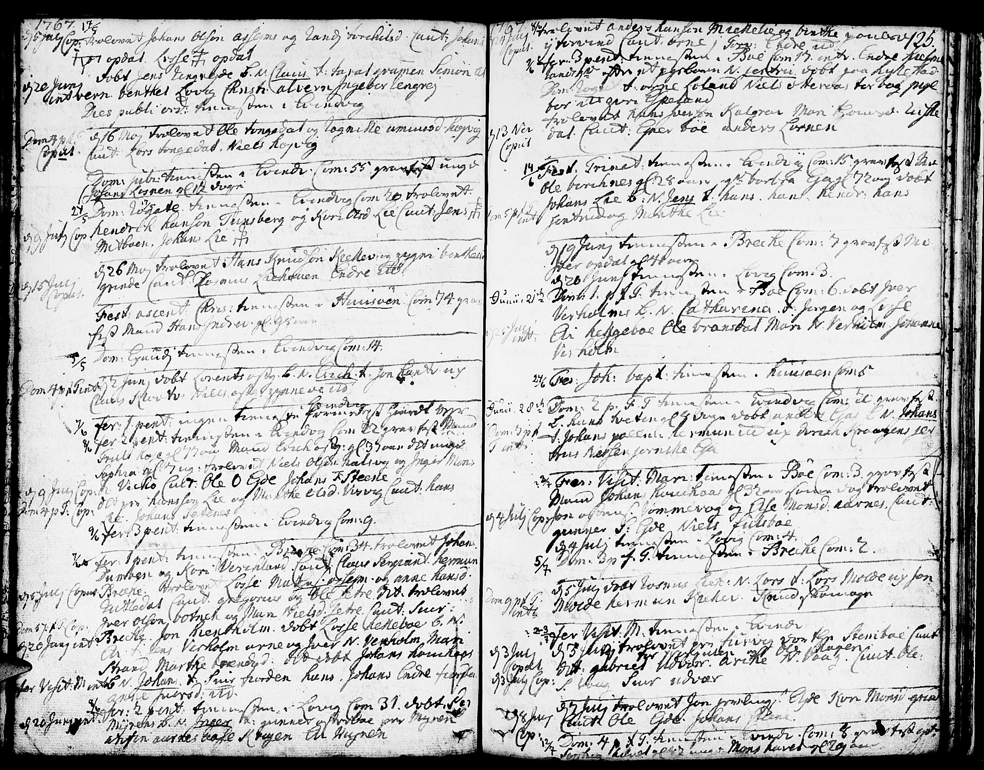 Gulen sokneprestembete, SAB/A-80201/H/Haa/Haaa/L0012: Parish register (official) no. A 12, 1749-1776, p. 125