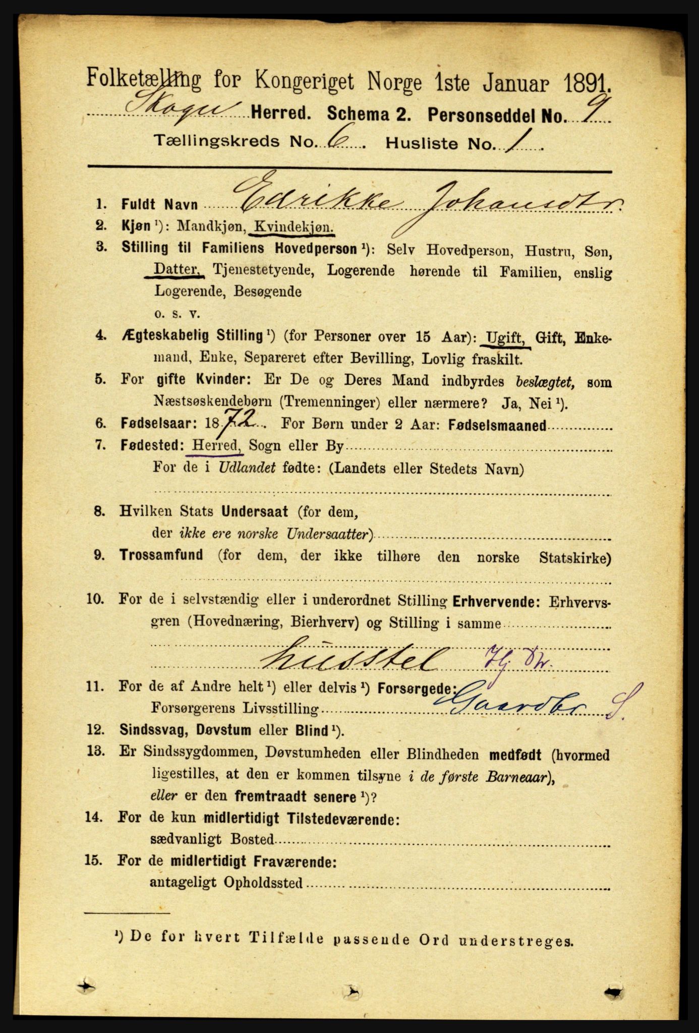 RA, 1891 census for 1719 Skogn, 1891, p. 3468