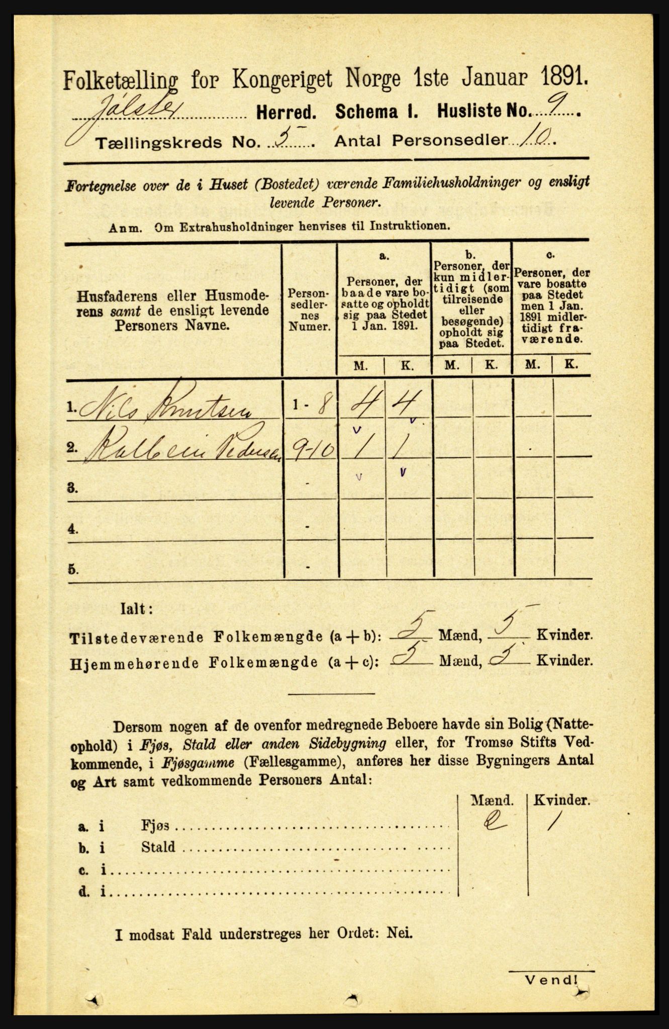 RA, 1891 census for 1431 Jølster, 1891, p. 1729