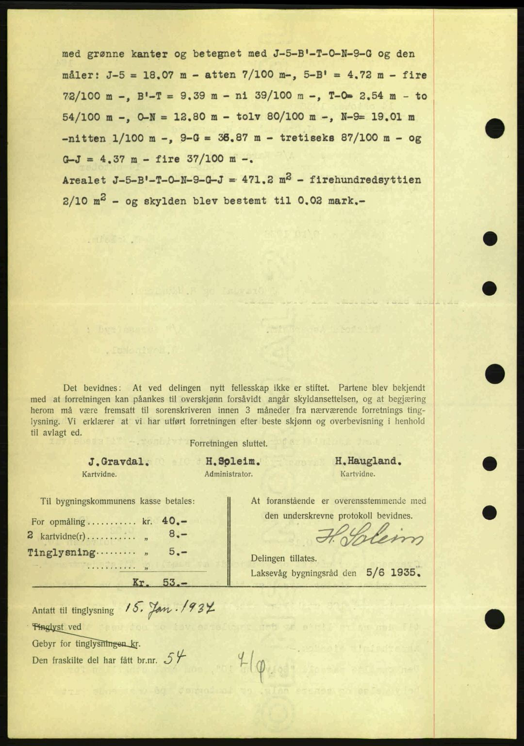 Midhordland sorenskriveri, SAB/A-3001/1/G/Gb/Gbk/L0001: Mortgage book no. A1-6, 1936-1937, Diary no: : 157/1937