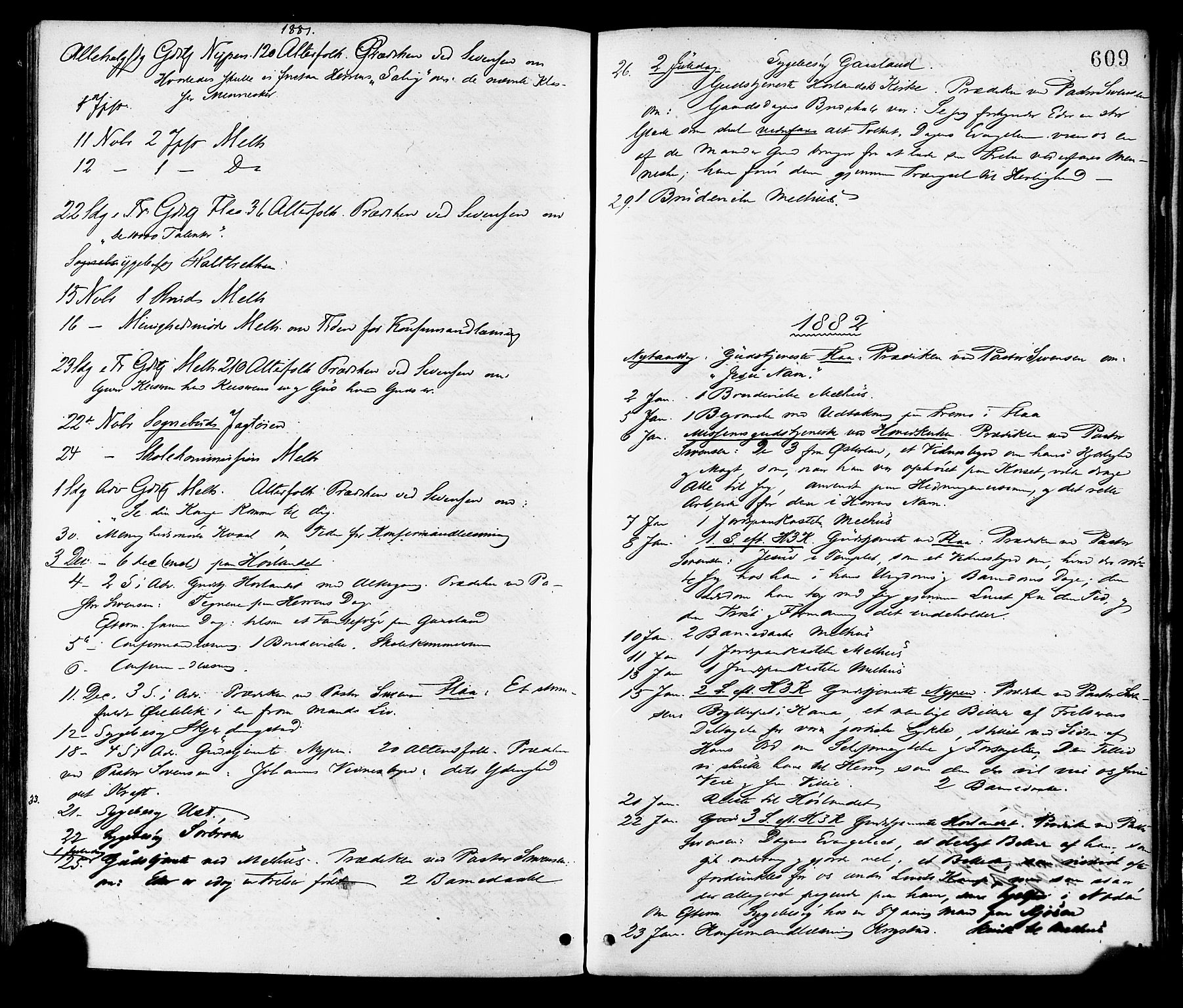 Ministerialprotokoller, klokkerbøker og fødselsregistre - Sør-Trøndelag, SAT/A-1456/691/L1079: Parish register (official) no. 691A11, 1873-1886, p. 609