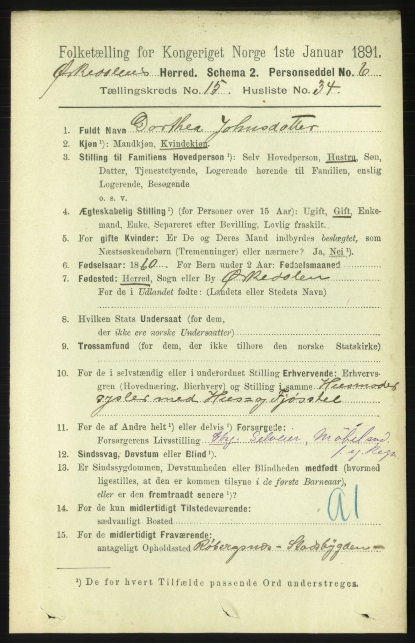 RA, 1891 census for 1638 Orkdal, 1891, p. 7113