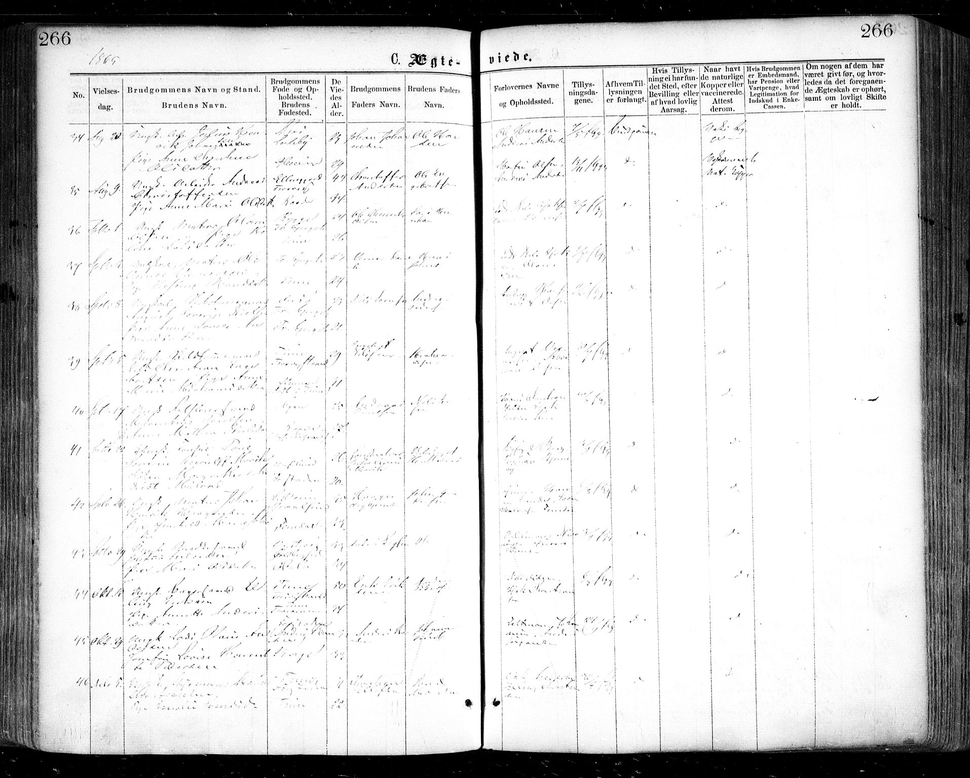 Glemmen prestekontor Kirkebøker, AV/SAO-A-10908/F/Fa/L0008: Parish register (official) no. 8, 1862-1871, p. 266