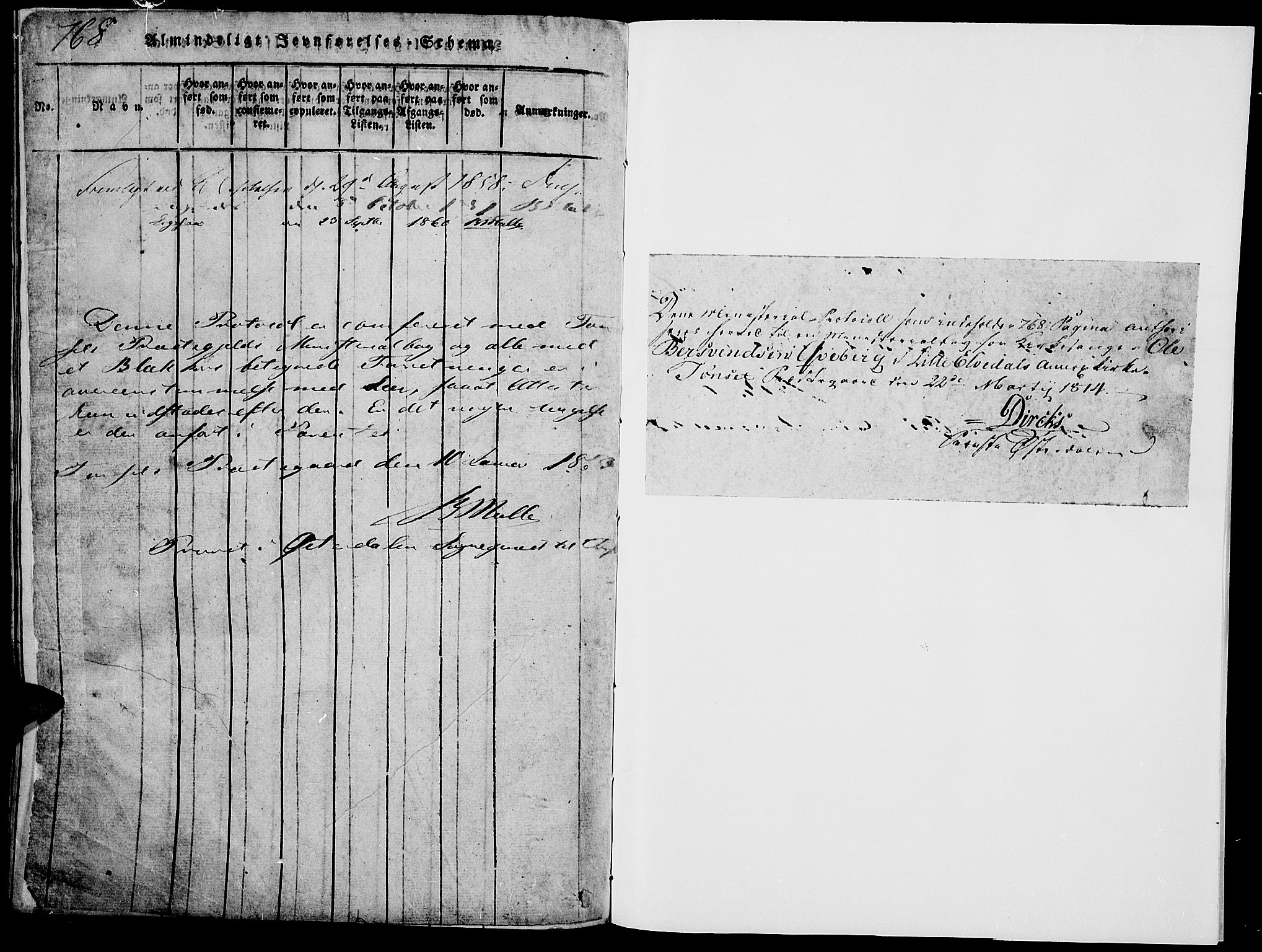 Tynset prestekontor, SAH/PREST-058/H/Ha/Hab/L0002: Parish register (copy) no. 2, 1814-1862, p. 767-768